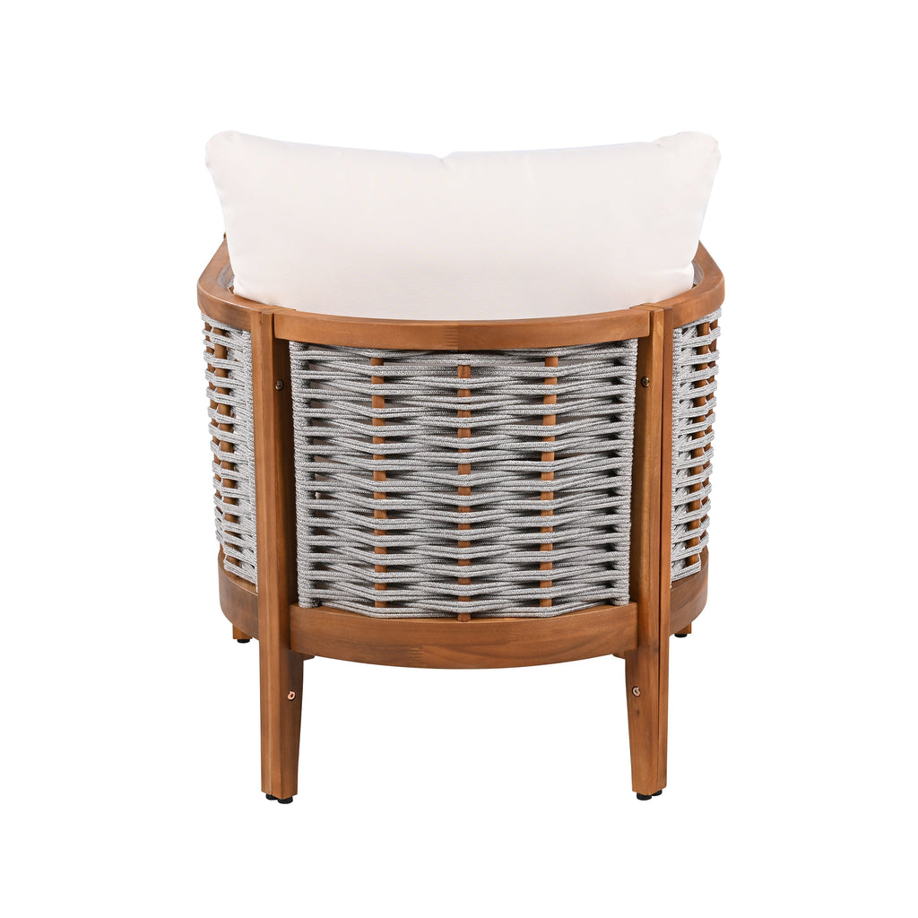 Outdoor Unique Tub Design 4-Seat Sofa Set with Woven Rope