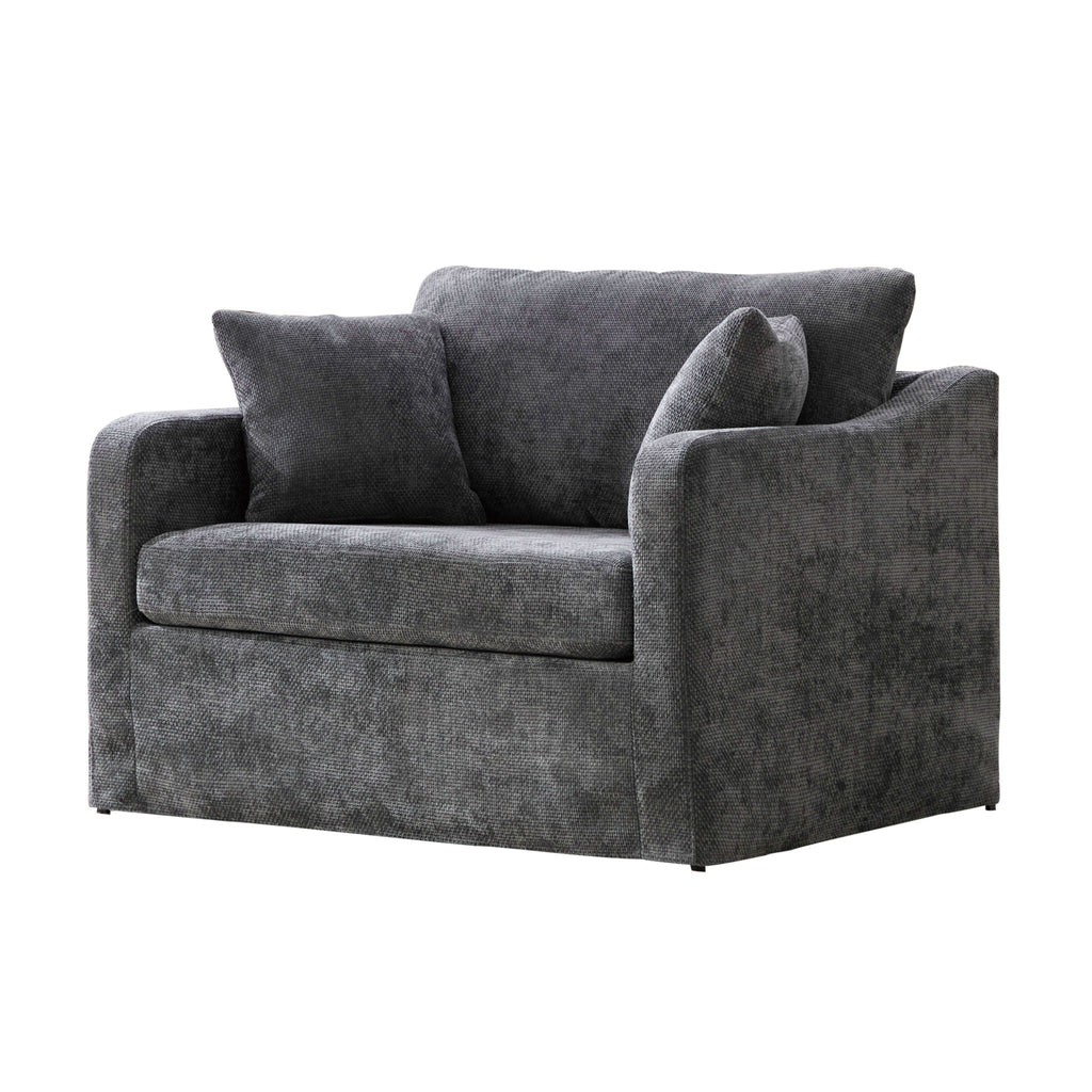 Farmhouse Accent Chair With 2 Bolster Pillows