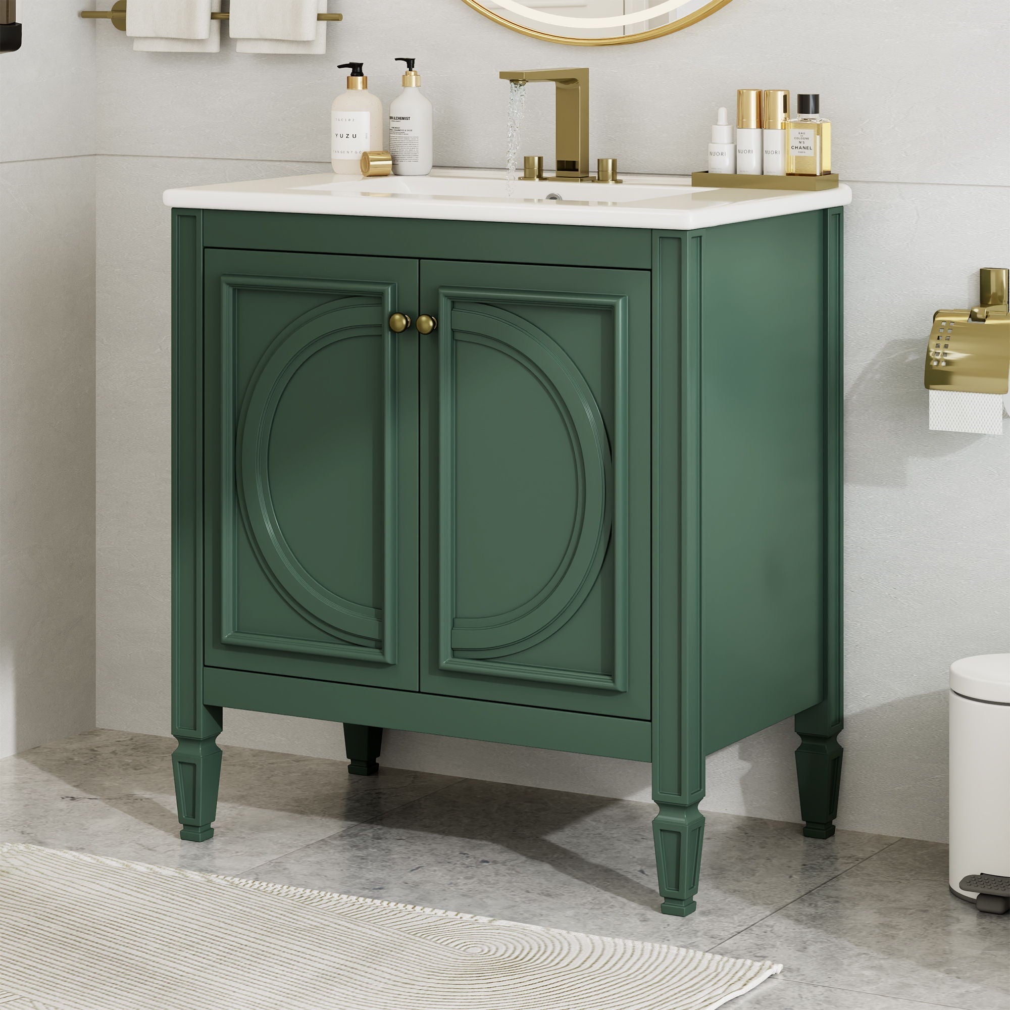 Bathroom Vanity With Sink With 2 Doors And Adjustable Shelf