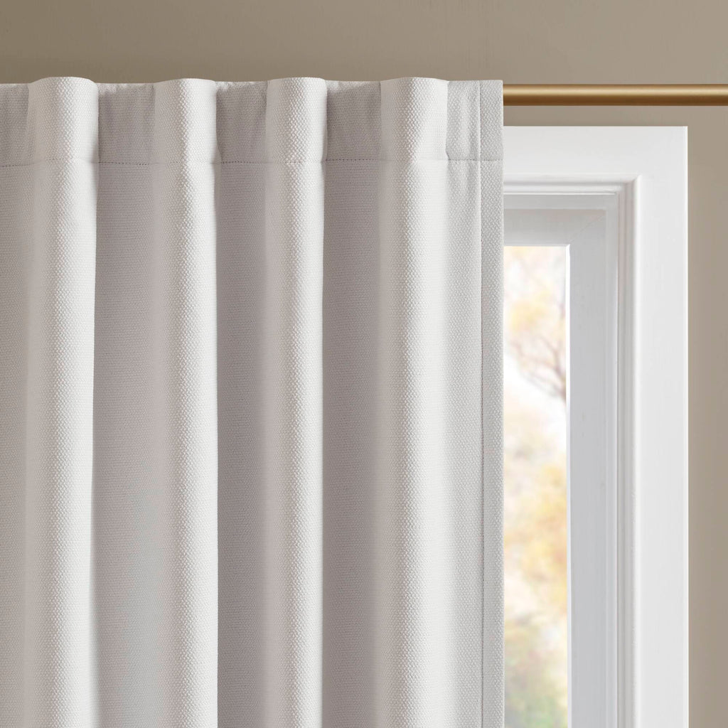 2-PK 52x84" Sound Blocking Total Blackout Curtain Panel Pair White