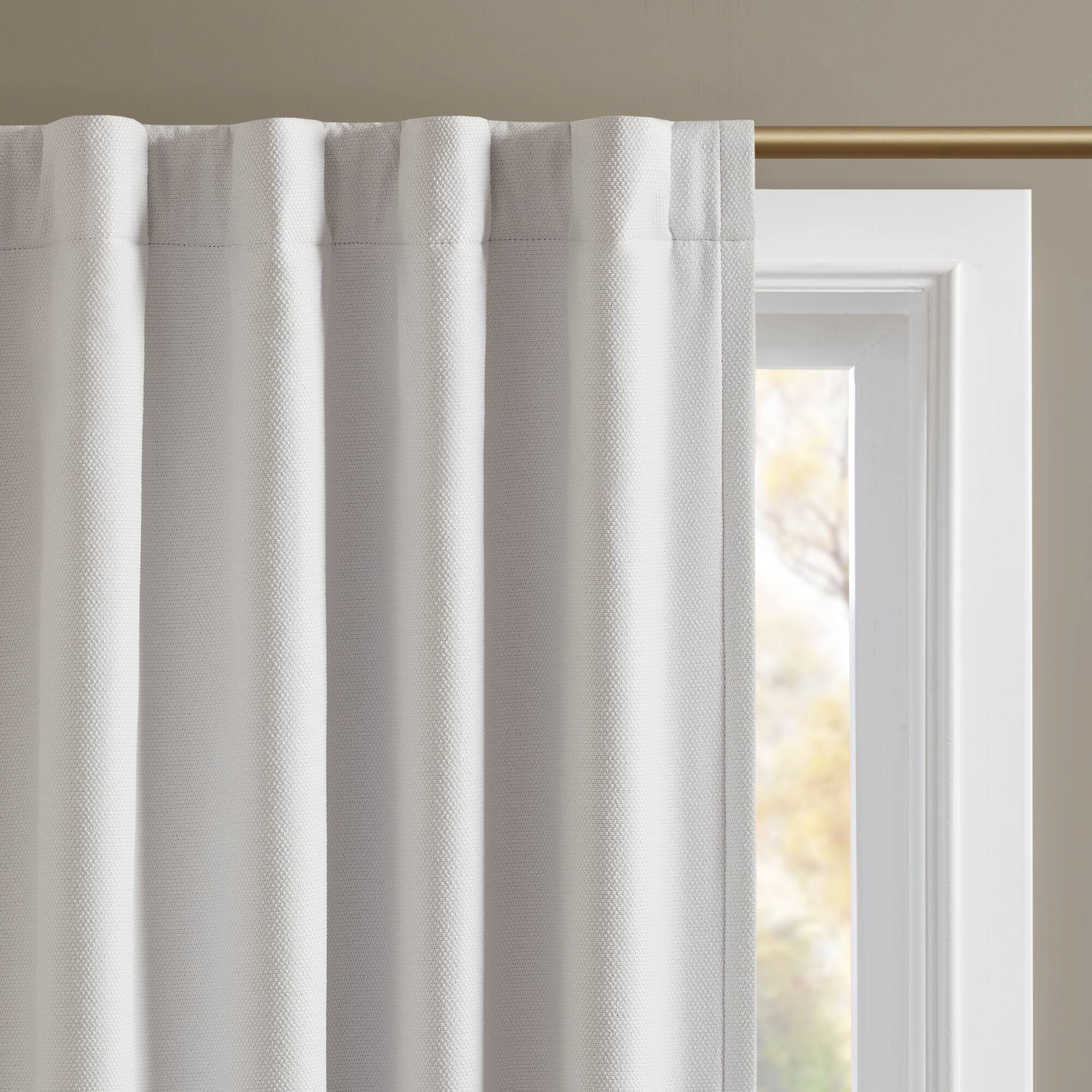 2-PK 52x84" Sound Blocking Total Blackout Curtain Panel Pair White