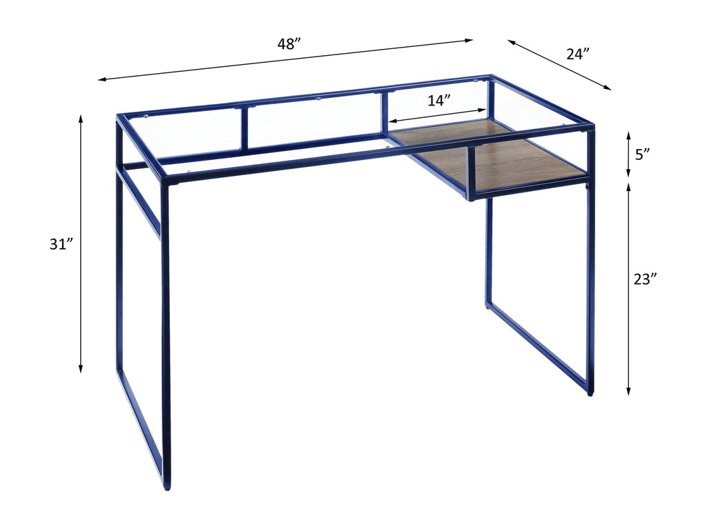 Yasin Glass Top Writing Desk