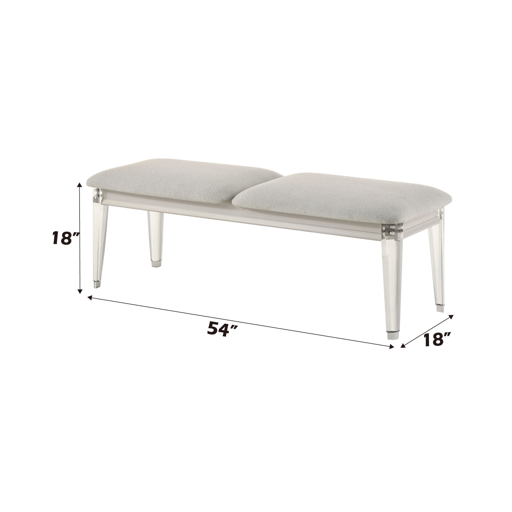 Laveda Boucle Bench - Light Gray / White