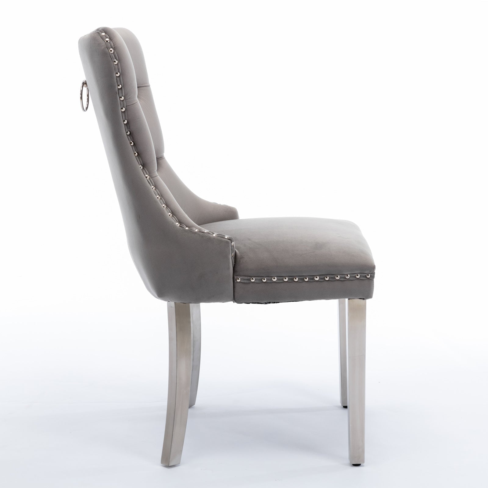 A&A Furniture Nikki Collection Modern Velvet Upholstered Dining Chairs - Set of 2