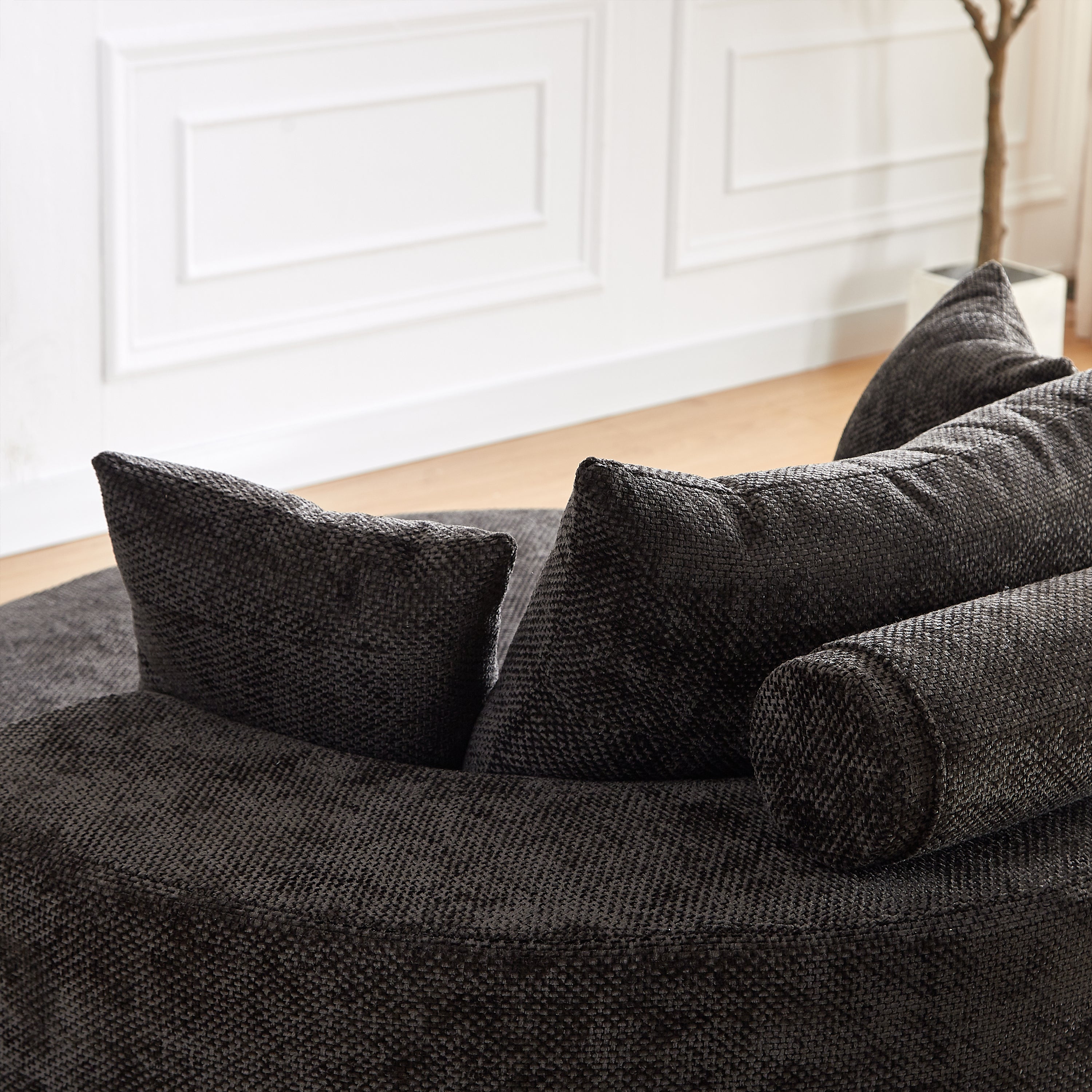 55'' Chenille Foam Single Swivel Chair