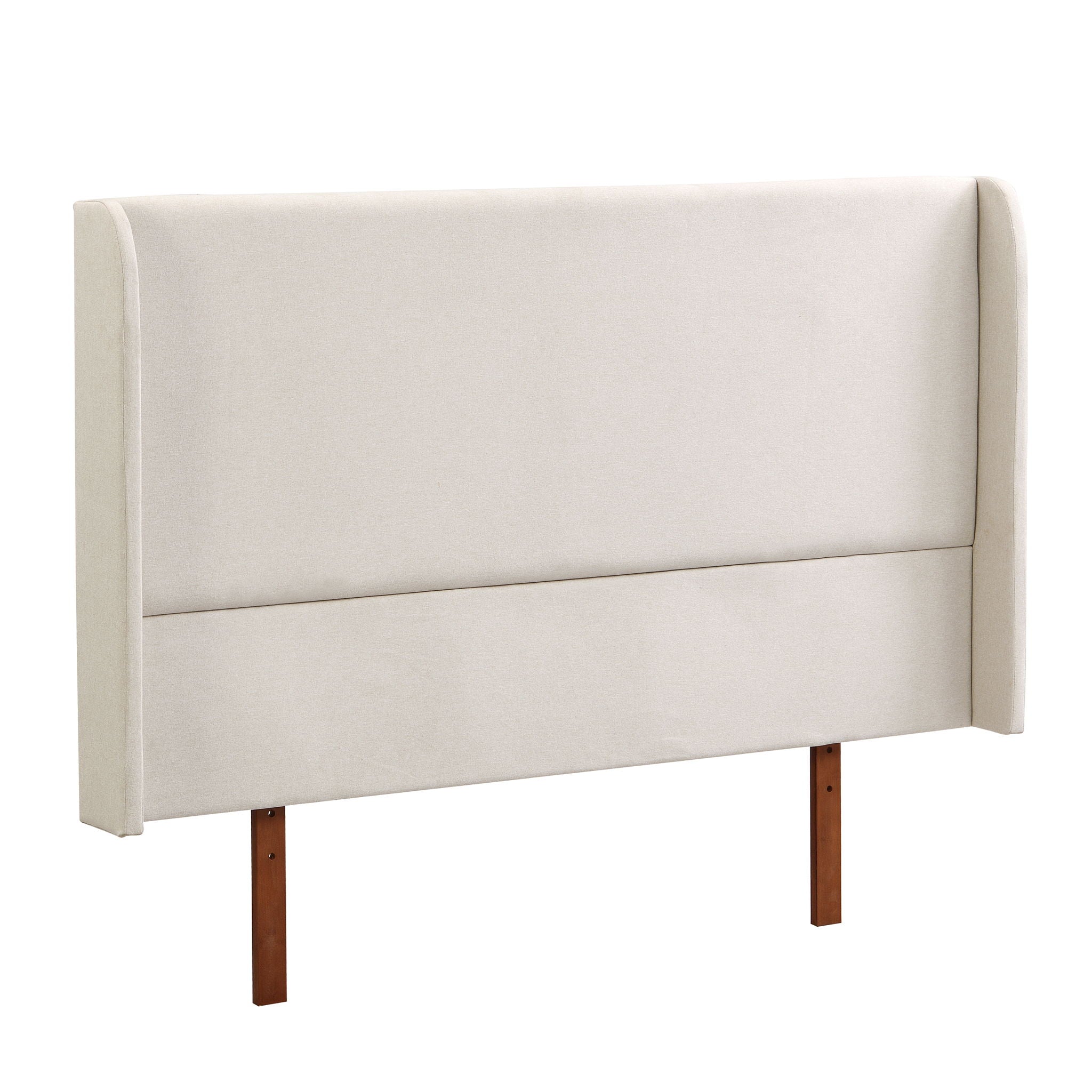 King Size Platform Bed With Upholstered High Headboard - Brown