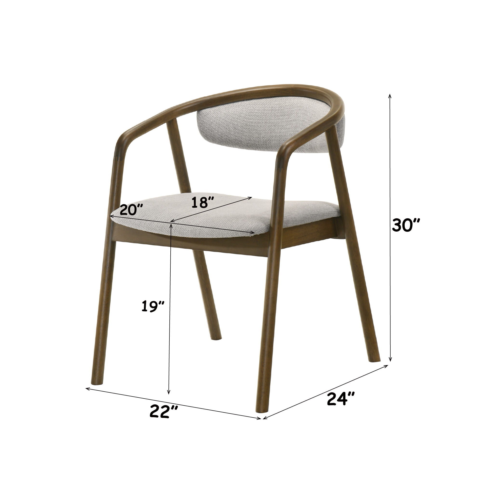 Delina - Side Chair - Gray / Walnut