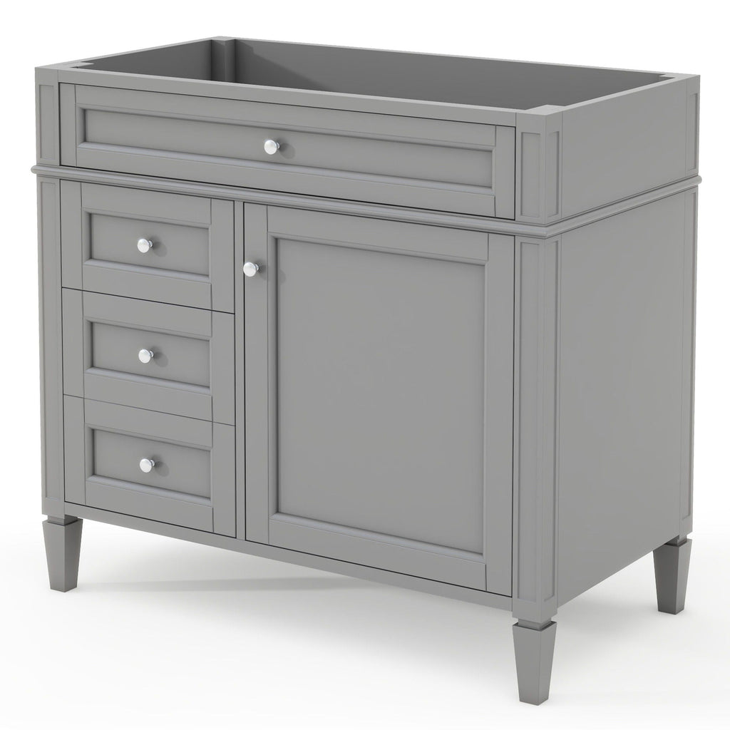 Bathroom Vanity With 2 Drawers and Tip-Out Storage Cabinet