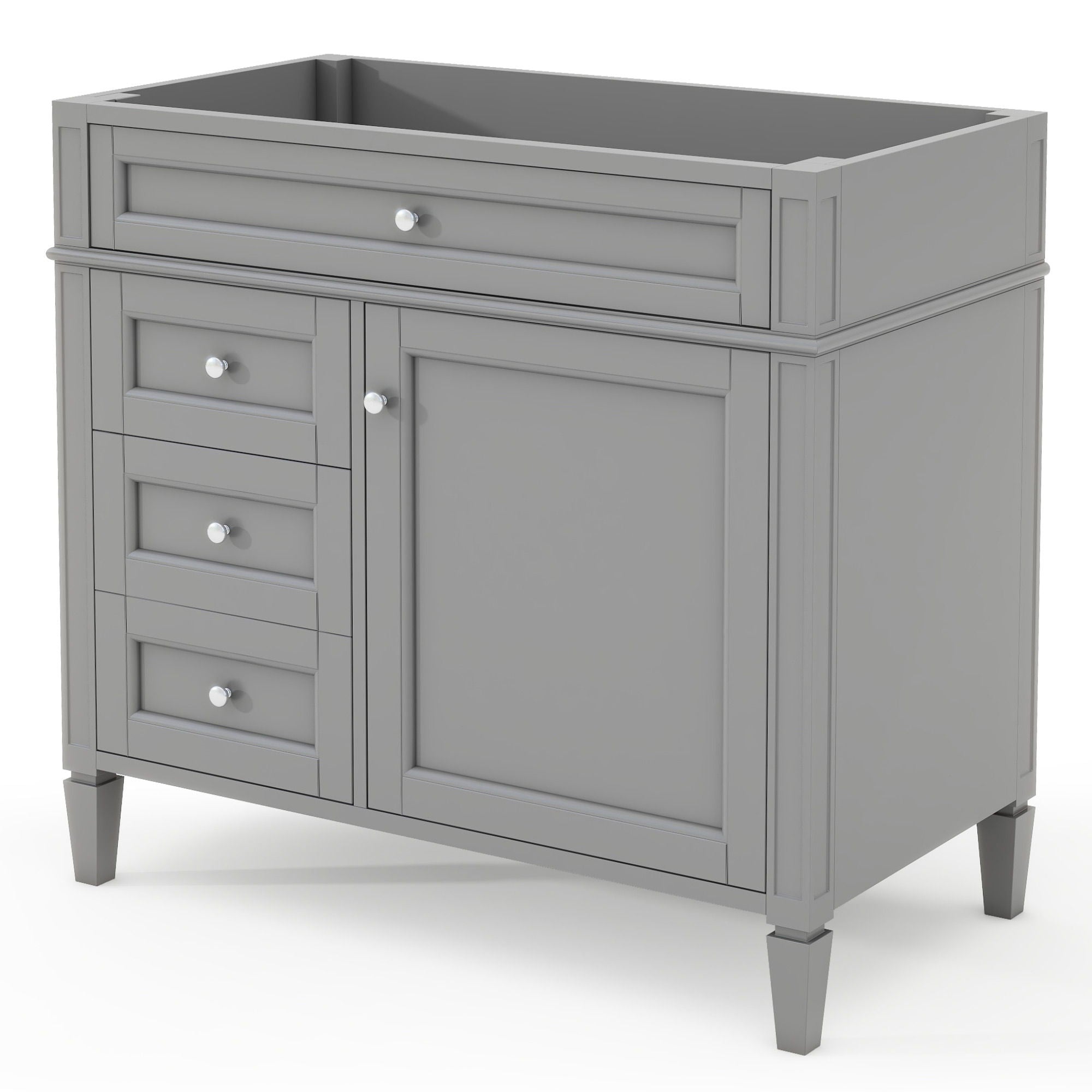 Bathroom Vanity With 2 Drawers and Tip-Out Storage Cabinet