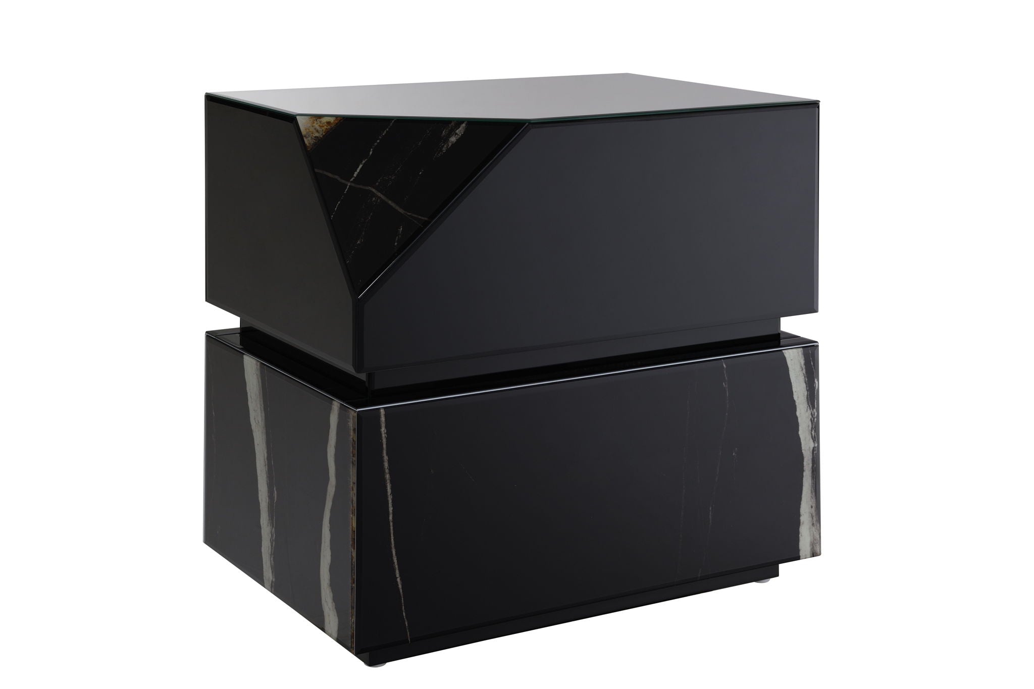 Drisana Mirrored End Table - Black