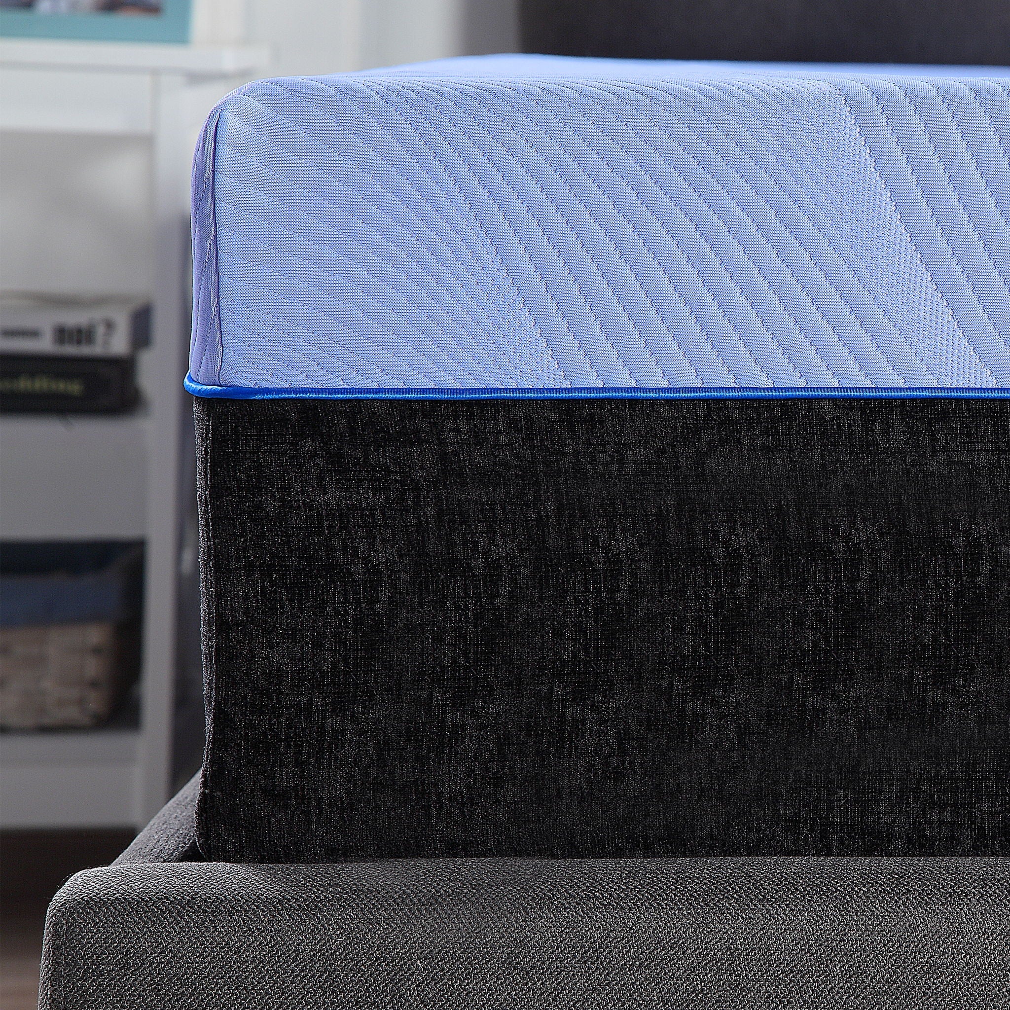 Refresh - 12" Flex Head Memory Foam Hybrid Mattress And Adjustable Base Bundle - Blue - Queen