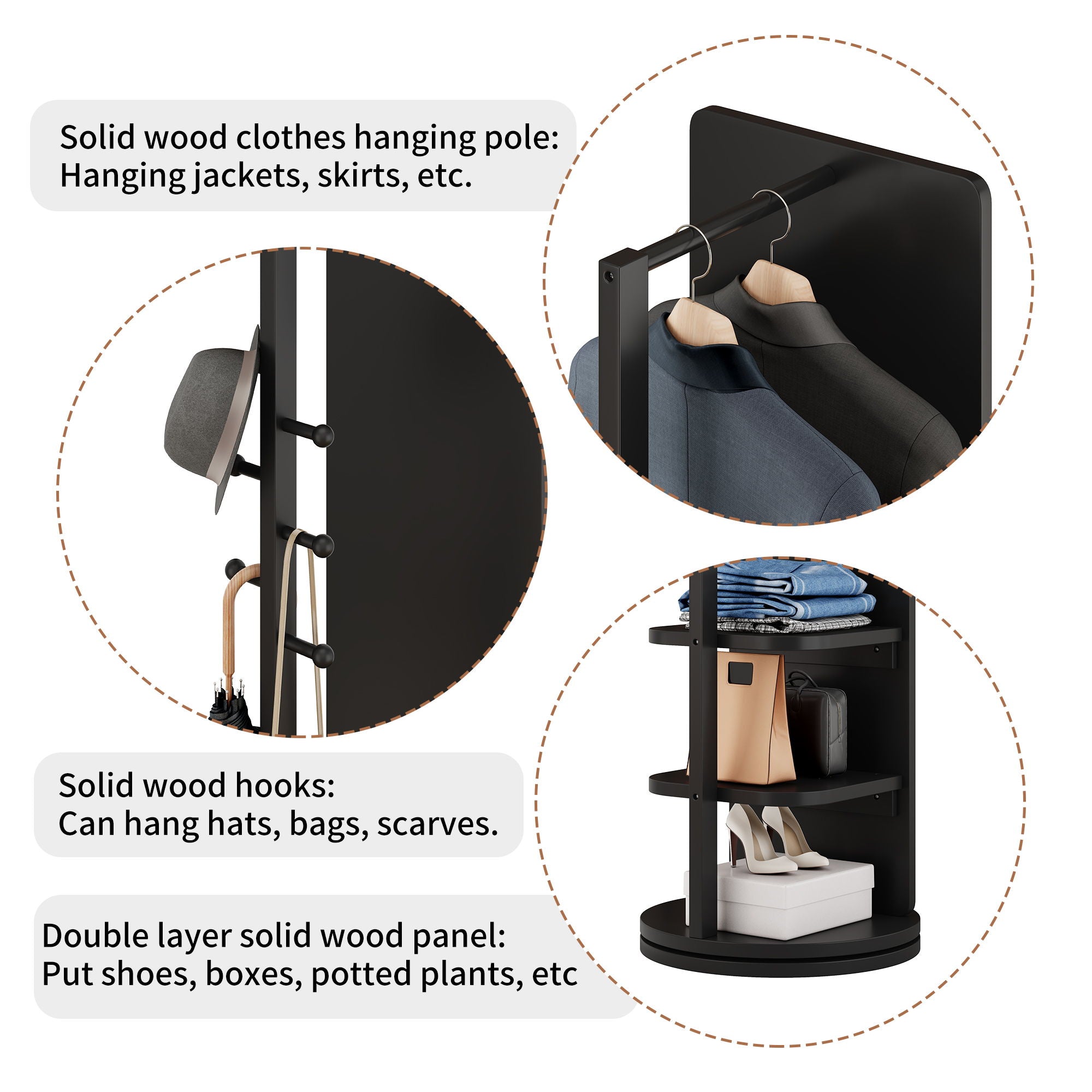 3 In 1 Multifunctional Full-Length Clothing Mirror