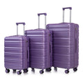 HIFINE Tourist 3-Piece ABS Spinner Wheel Luggage Set (Purple)