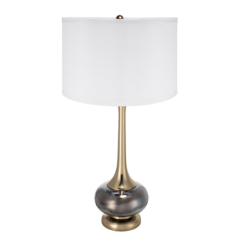 D15x29 Table Lamp with Glass Drum Shade