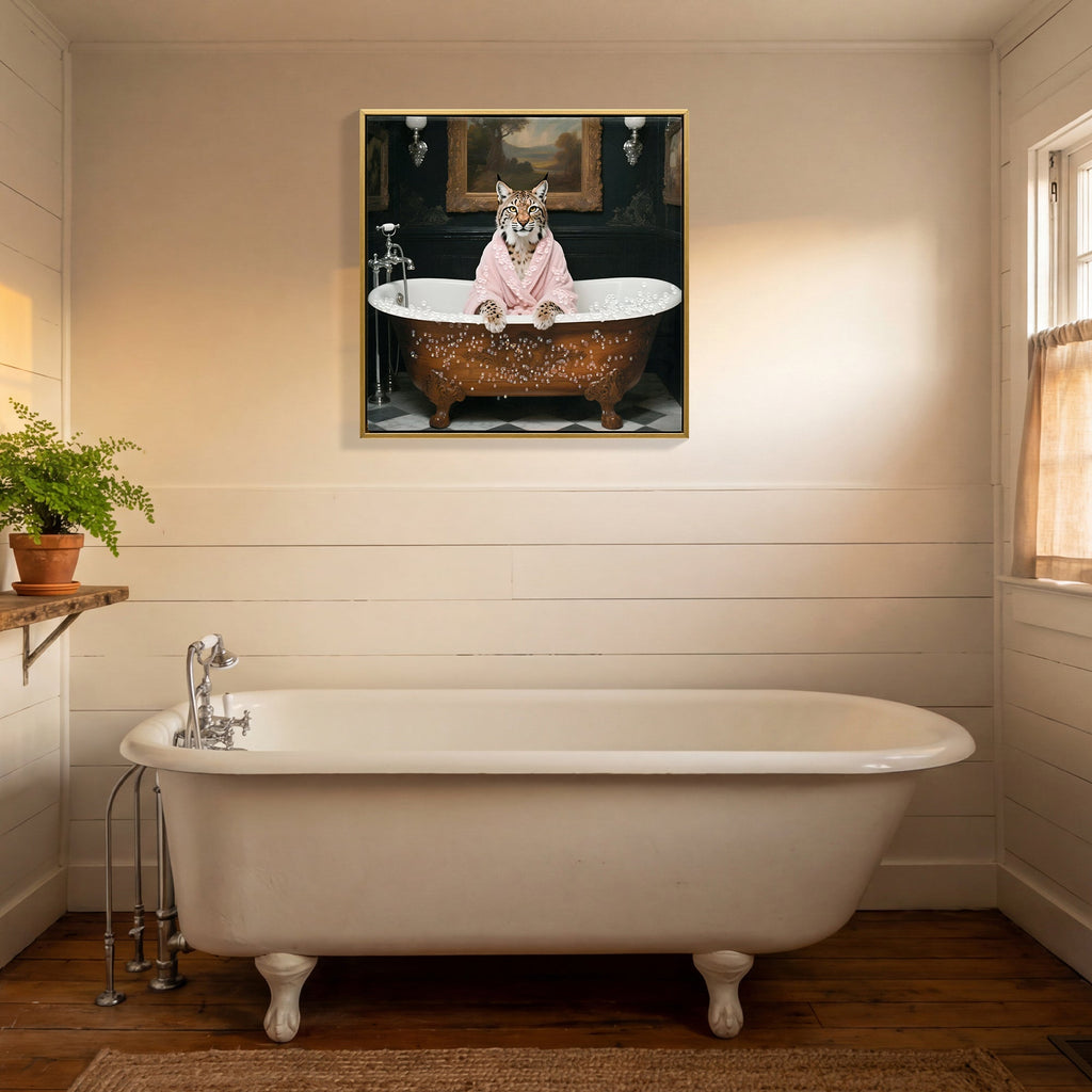 Tiger in Bathtub Wall Art Print Poster