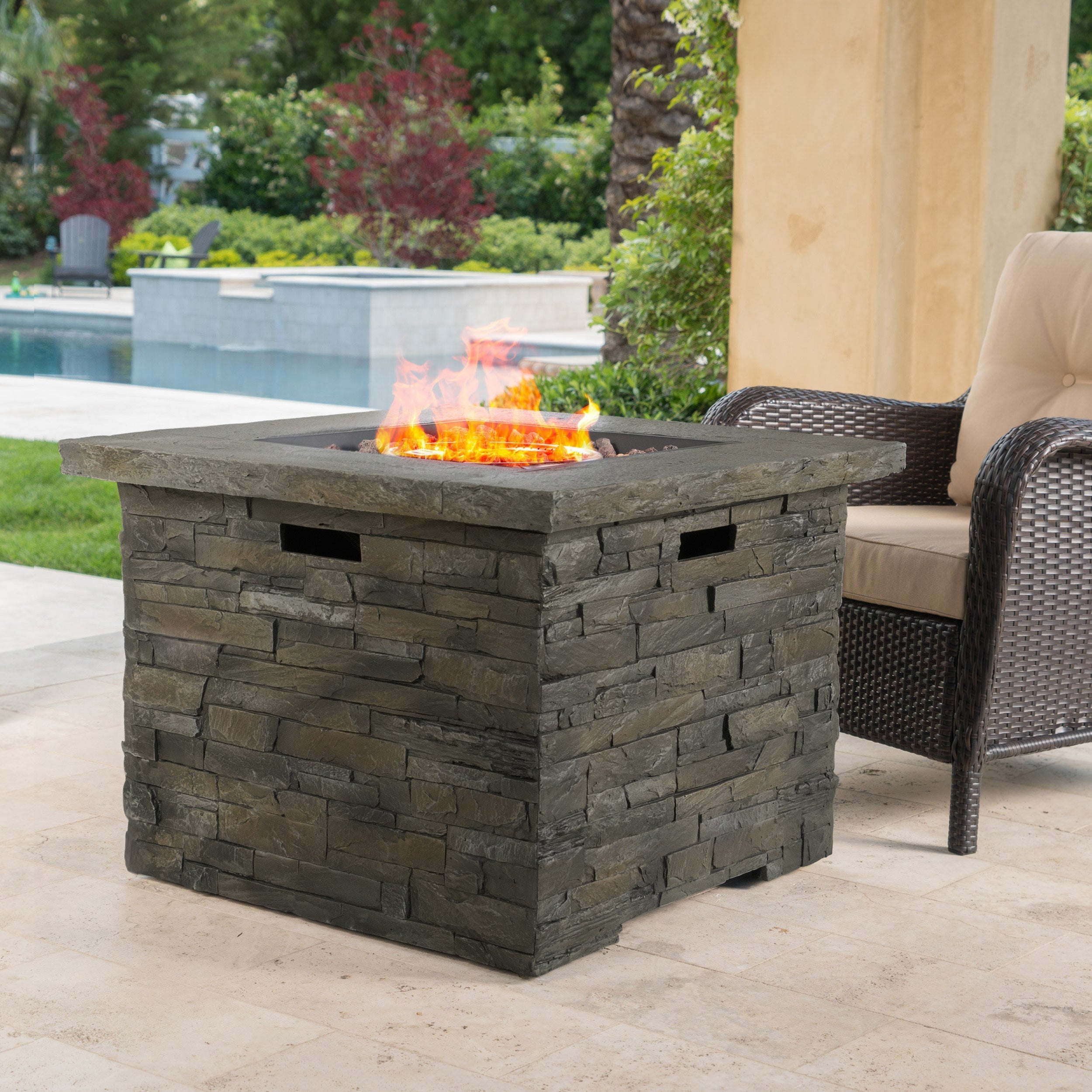 33' SQUARE MGO FIRE PIT - 40000 BTU.