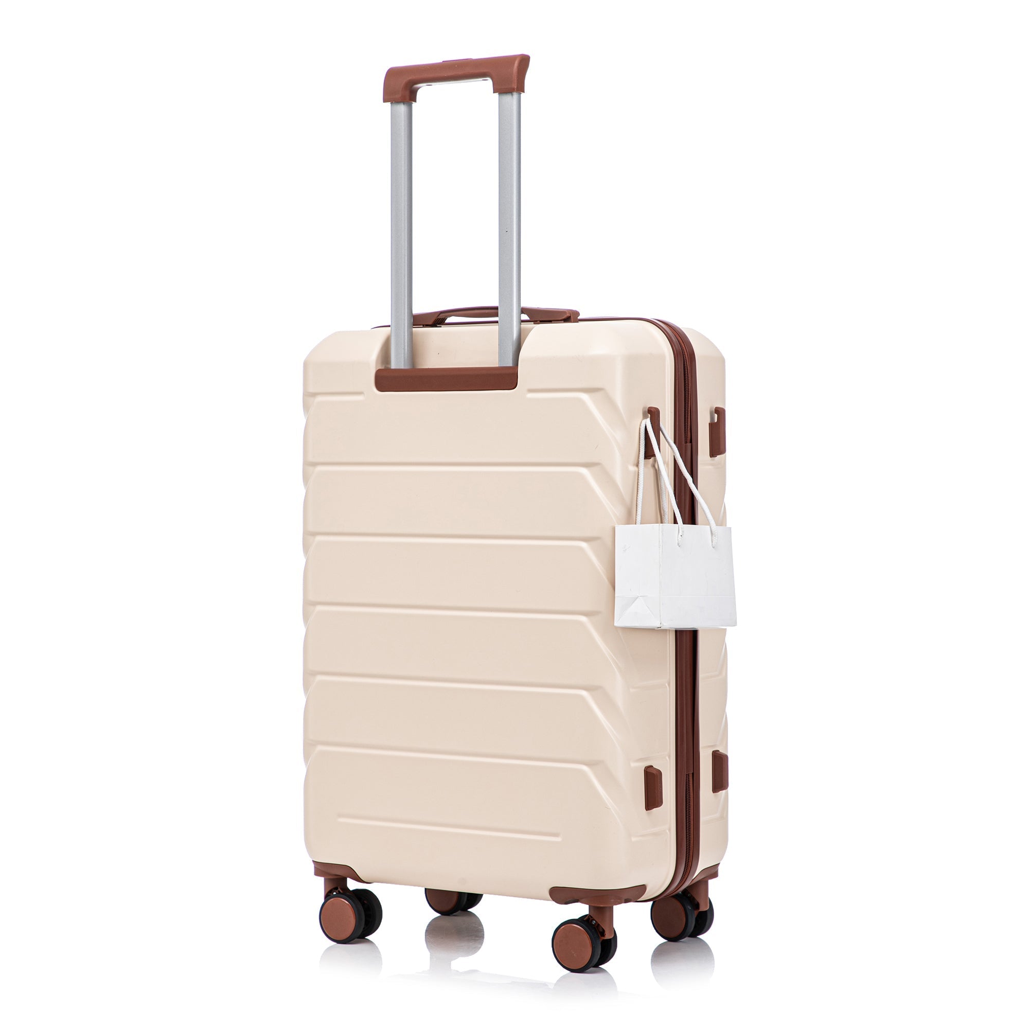3-Piece ABS Spinner Wheel Luggage Set 20"/24"/28" Beige