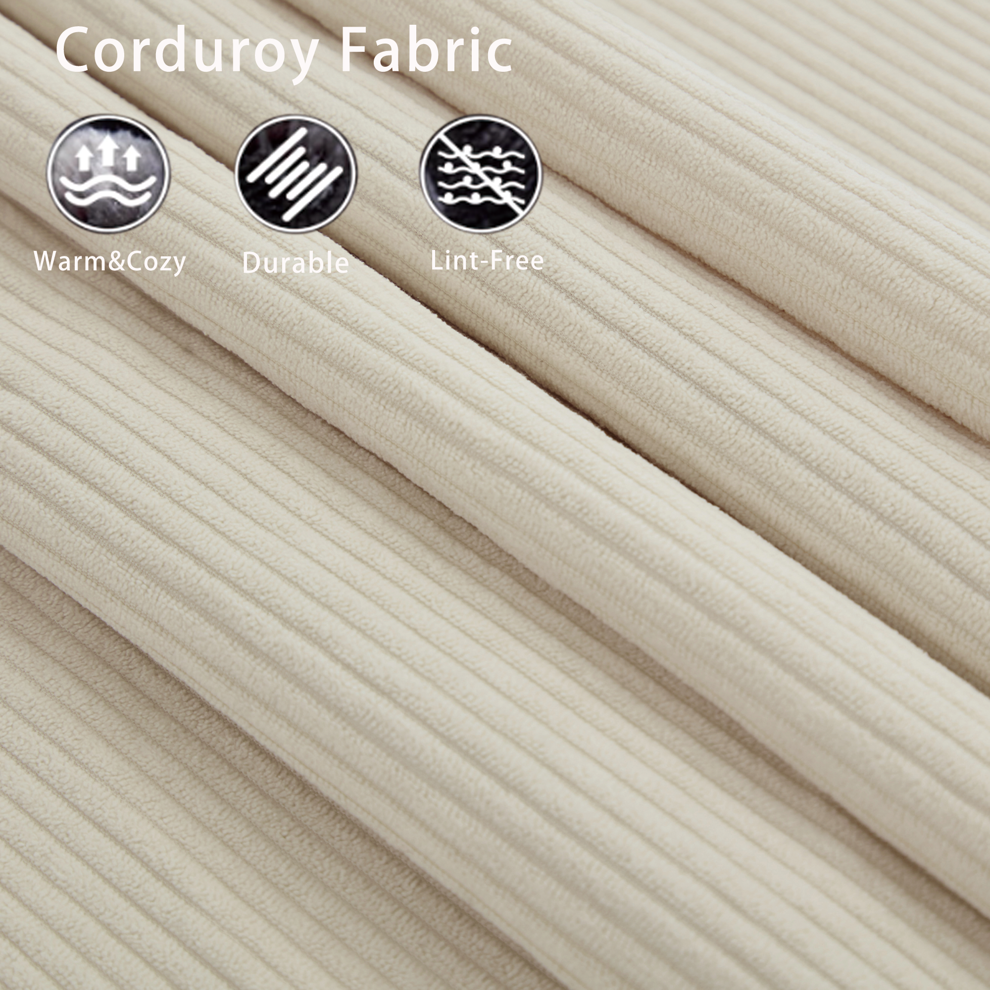 Modular Sofa 6-Piece Set in Beige Corduroy by GigaTech