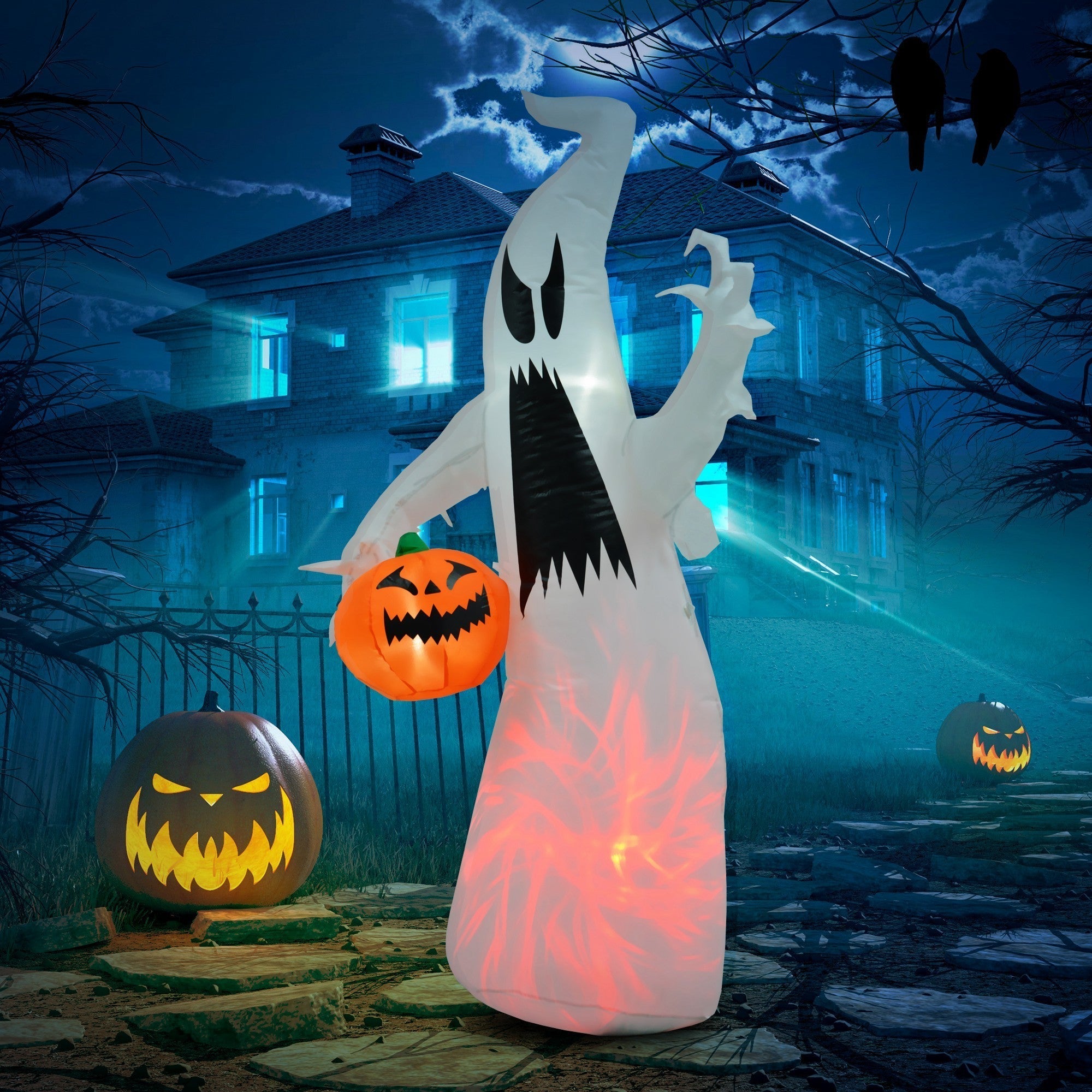 5.9' Towering LED-Lit Inflatable Ghost