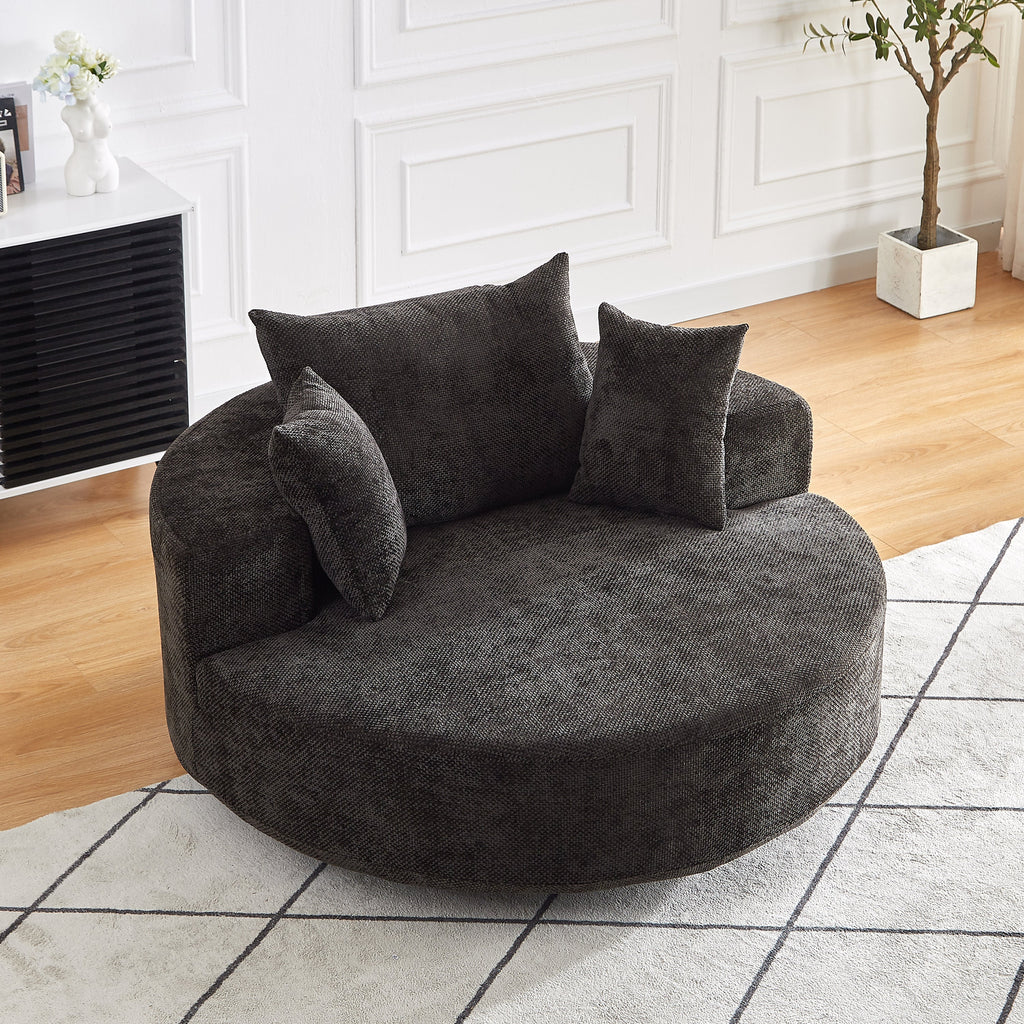 55'' Chenille Foam Single Swivel Chair