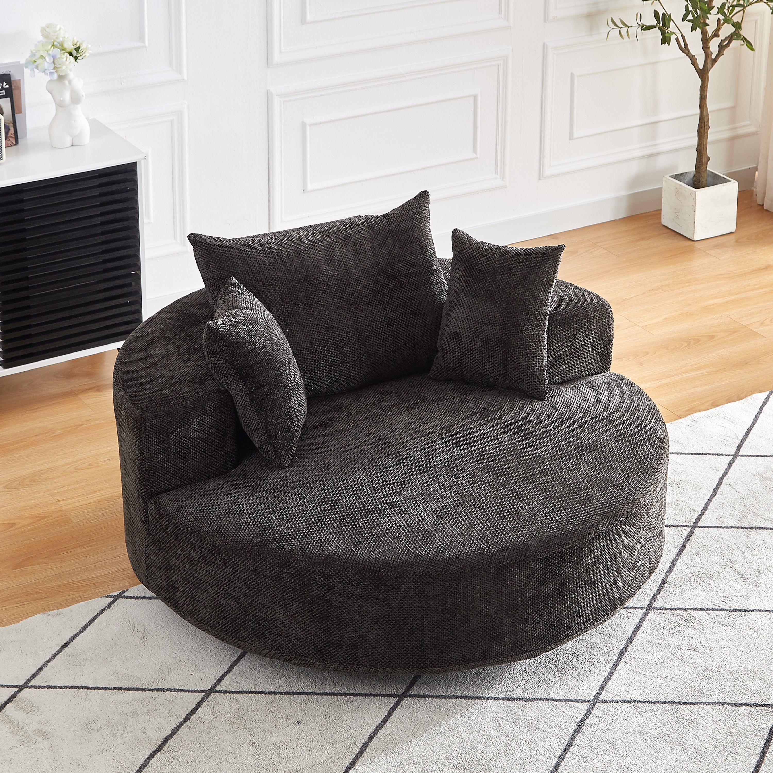 55'' Chenille Foam Single Swivel Chair