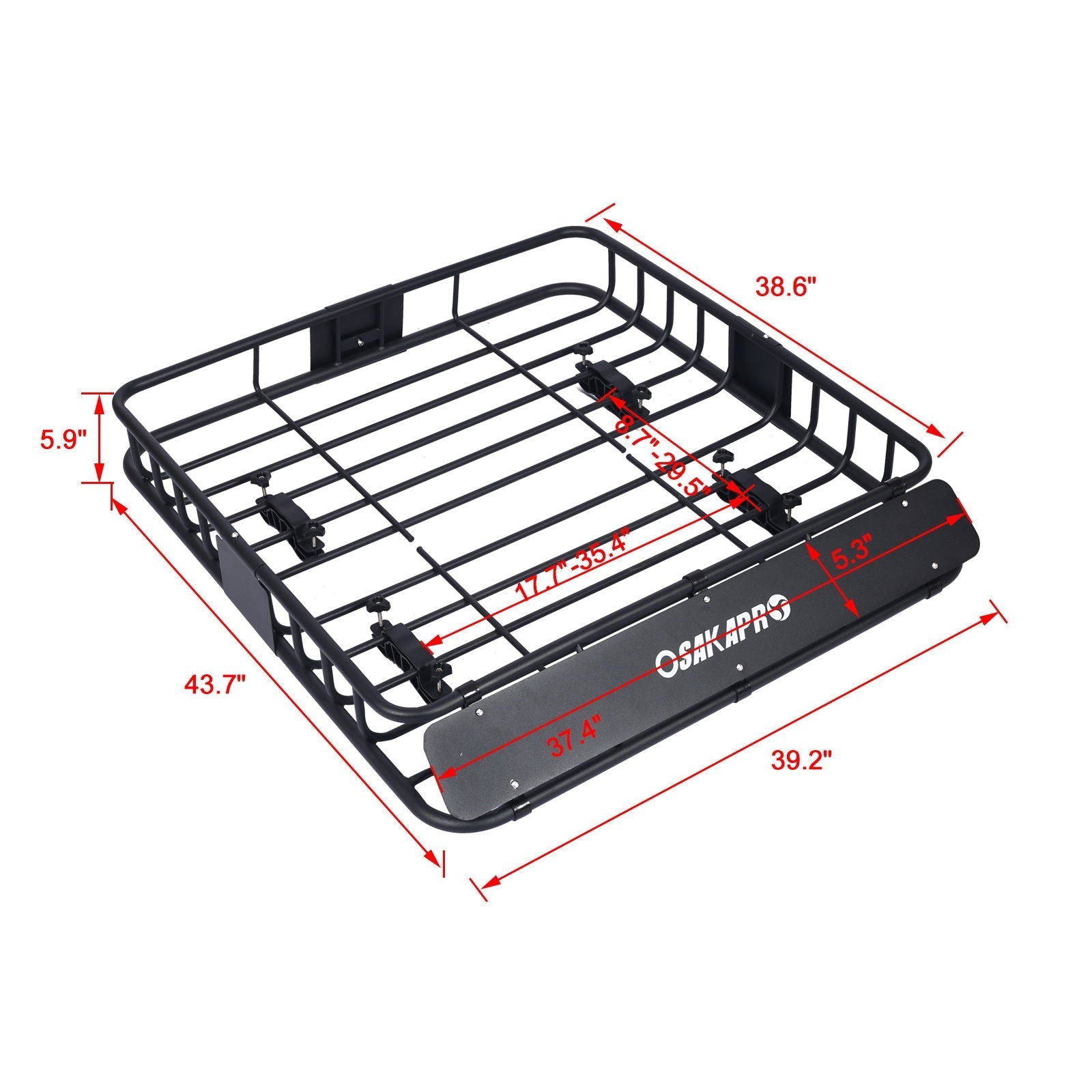Motoring Rooftop Cargo Carrier Basket Steel Universal Fit Roof Rack