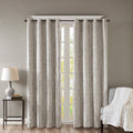 Knitted Jacquard Damask Total Blackout Grommet Top Curtain Panel
