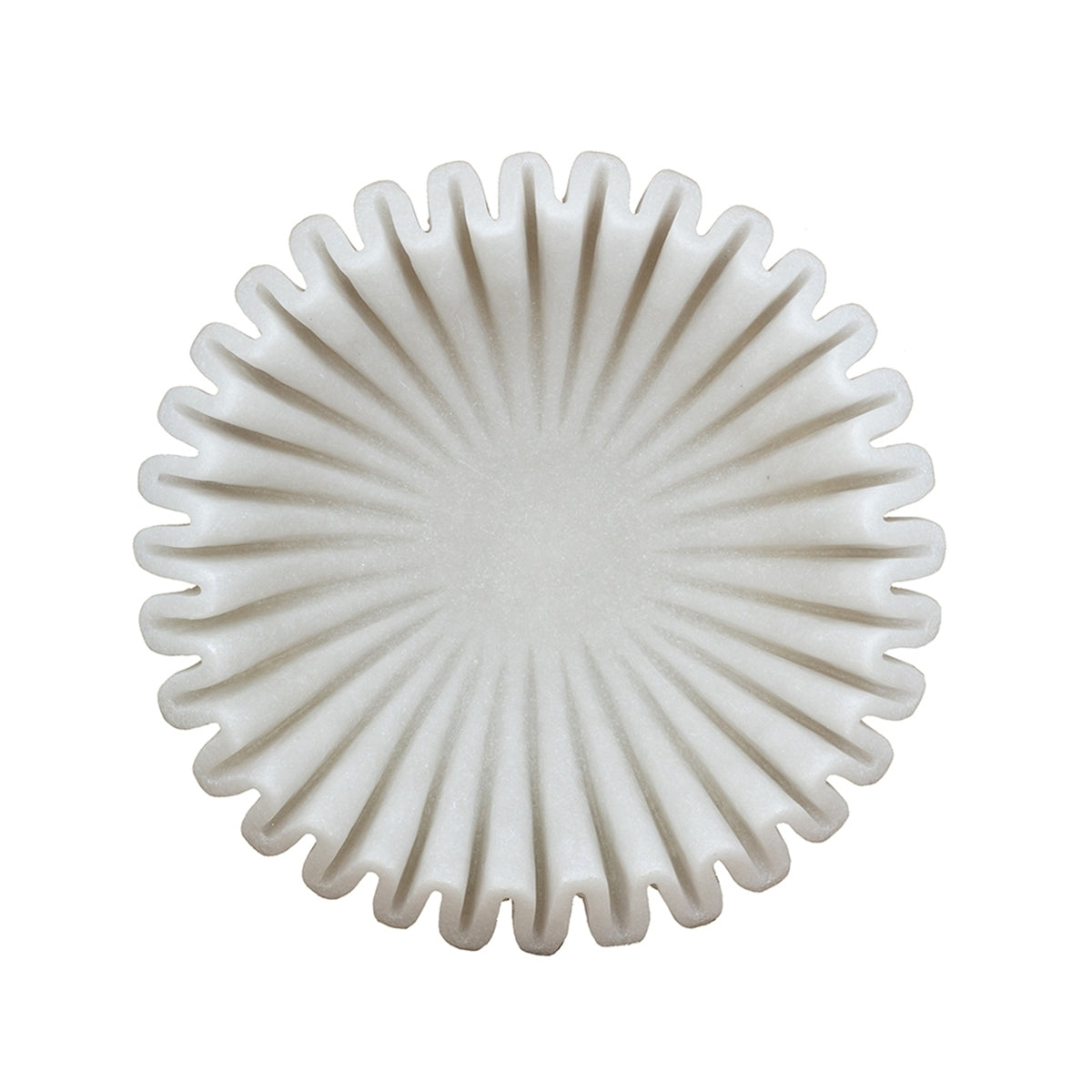 D9.5x2.5' Wavy Sand and Resin Bowl with Textured White Finish
