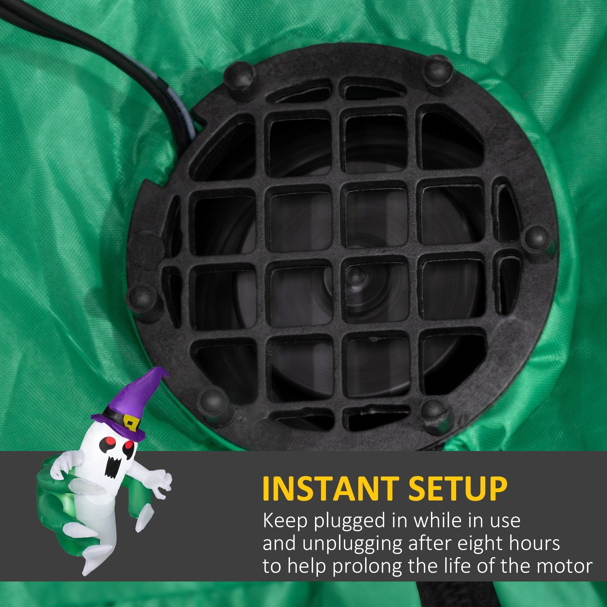 4ft Animated Window-Cling Inflatable Ghost with LED Illumination