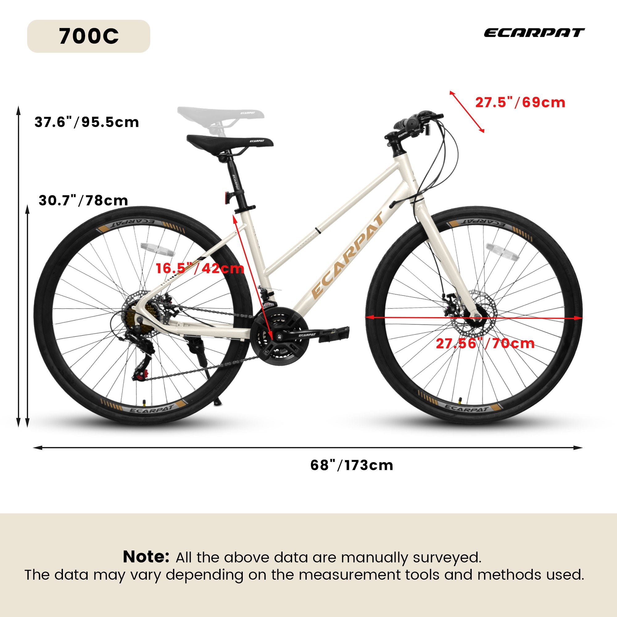 A28250 Road Bike With Aluminum Alloy Wheels, 21-Speed Gear System