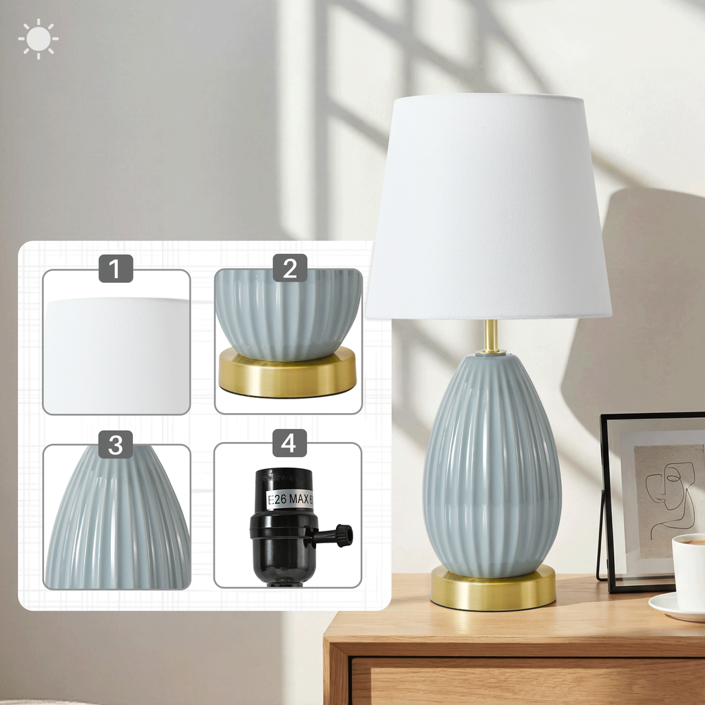 18-Inch Table Lamp Set of 2 with E26 Socket