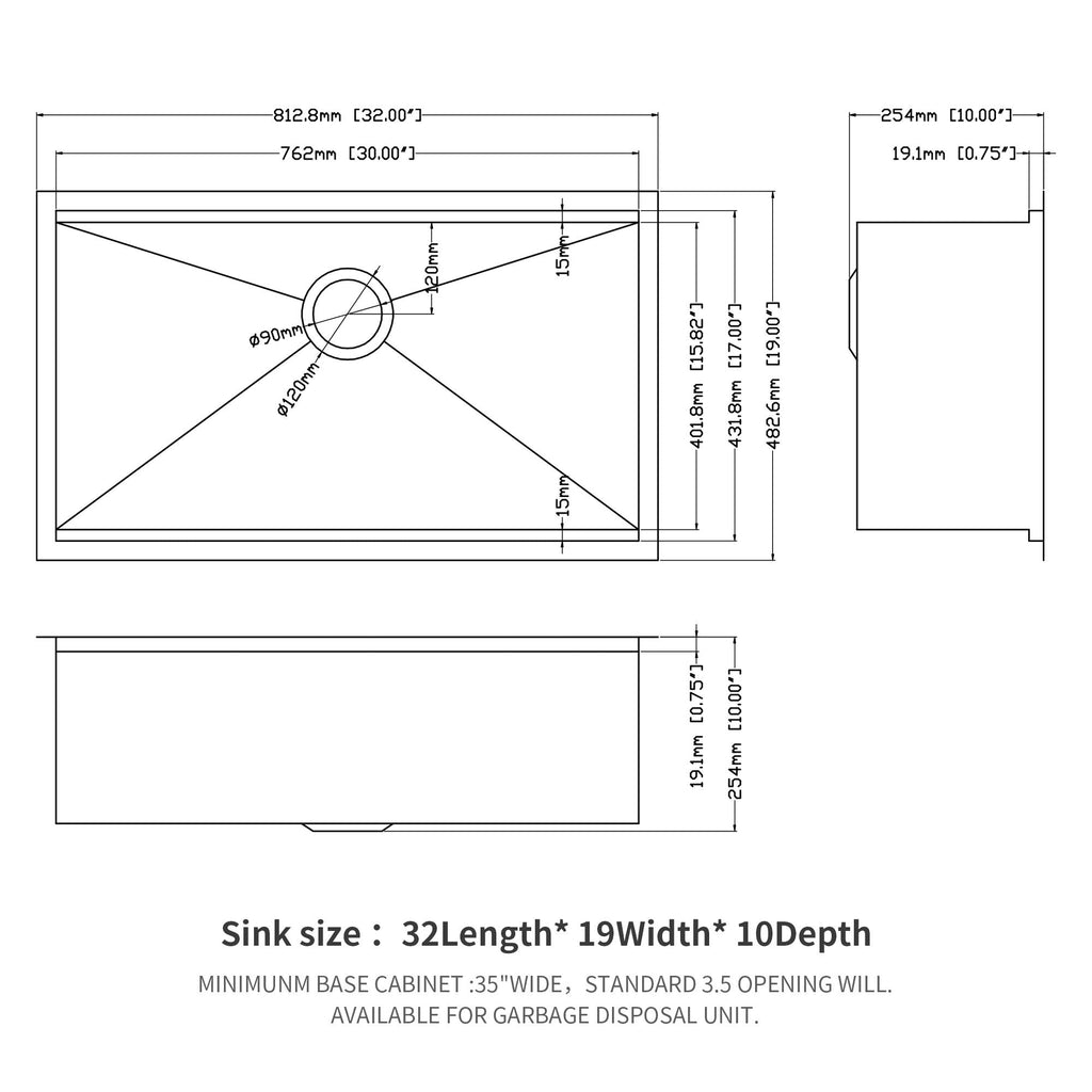 Single Bowl Undermount Workstation Kitchen Sink with Accessories