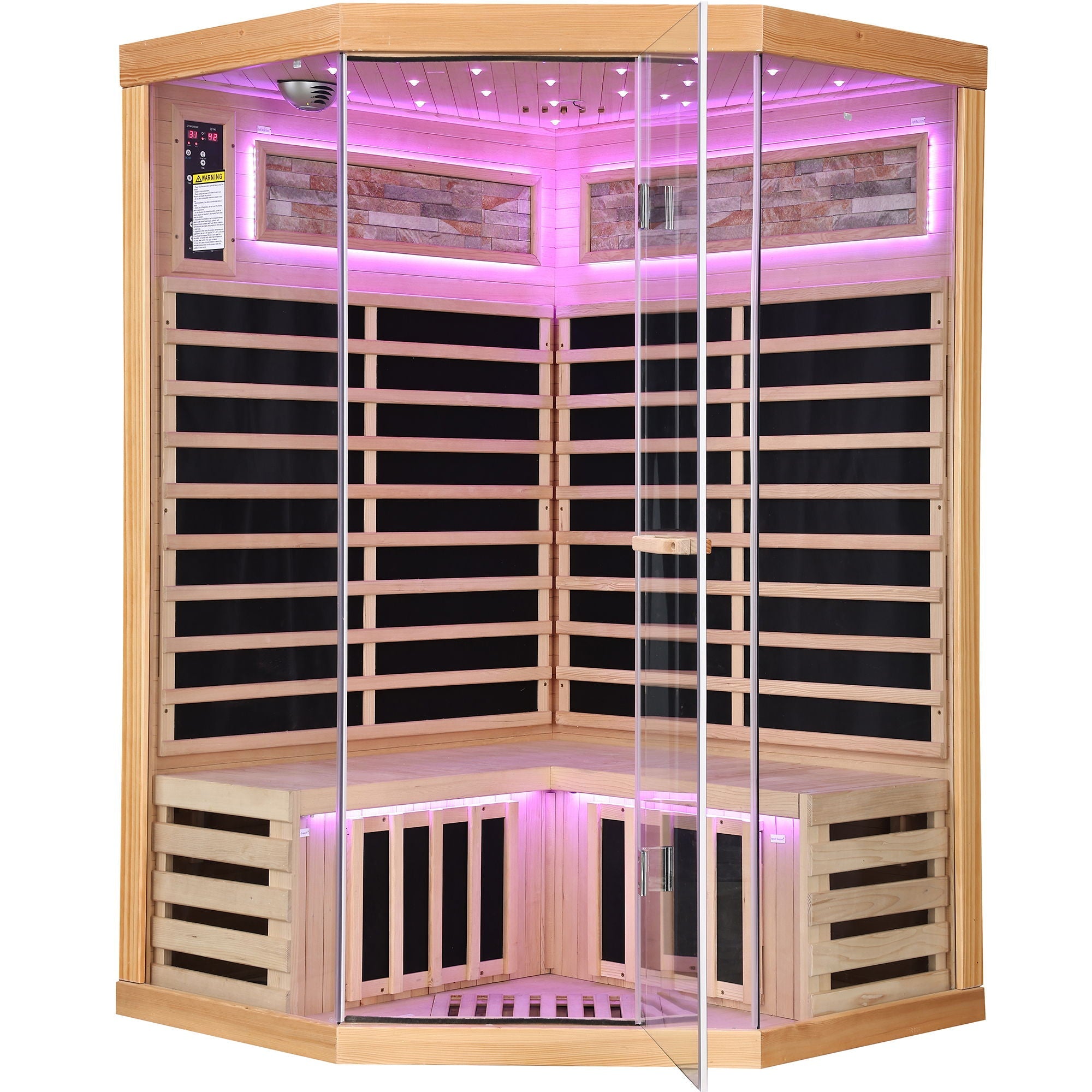 Double Sauna Room With Carbon Heating Plates - White Oak