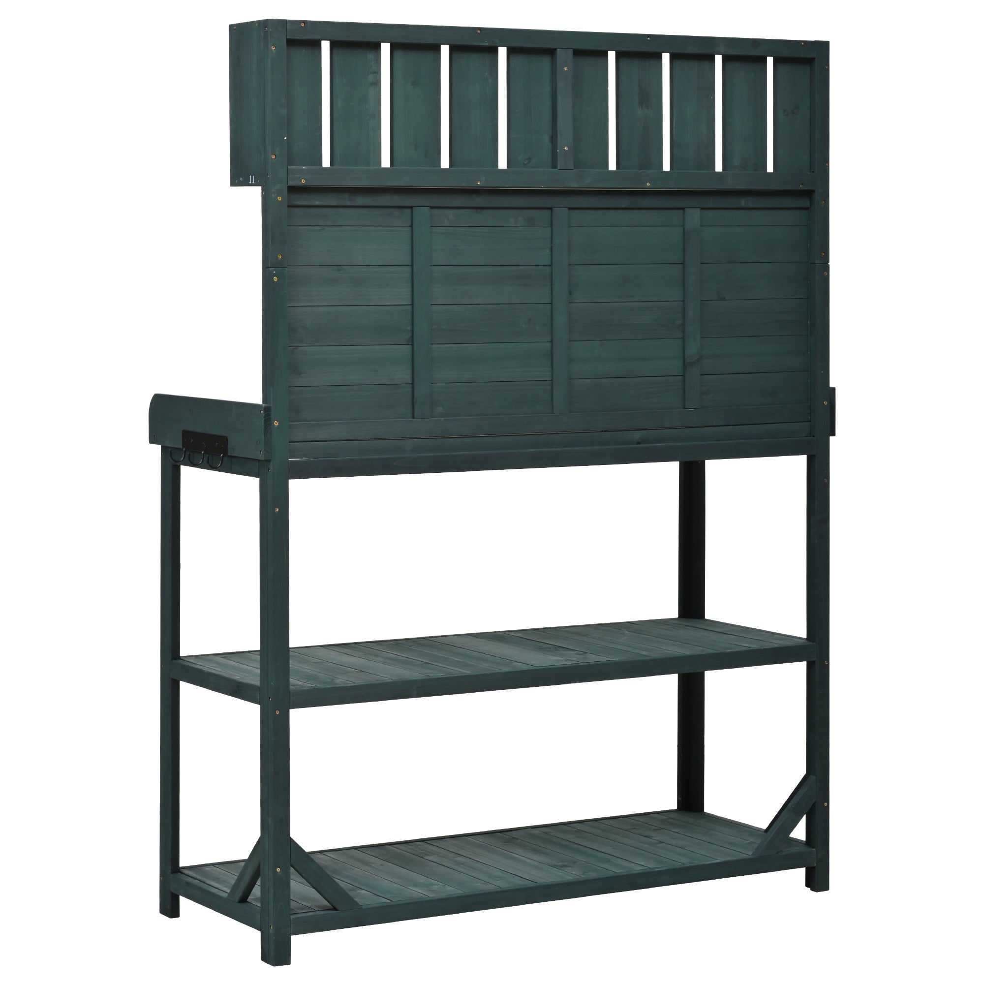 TOPMAX 65" Large Wooden Farmhouse Rustic Outdoor Potting Bench Table
