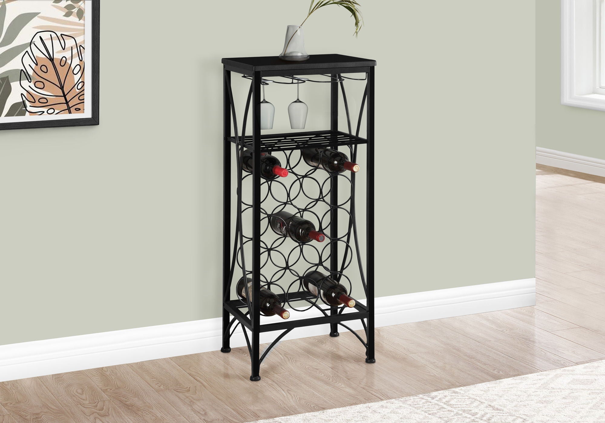 Home Bar Wine Rack – Black