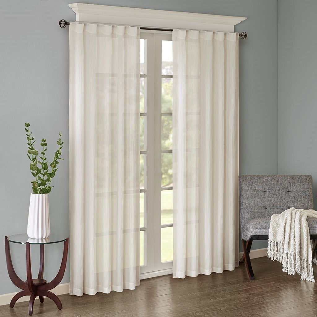 Solid Crushed Curtain Panel Pair (2 Pcs Window Panels)