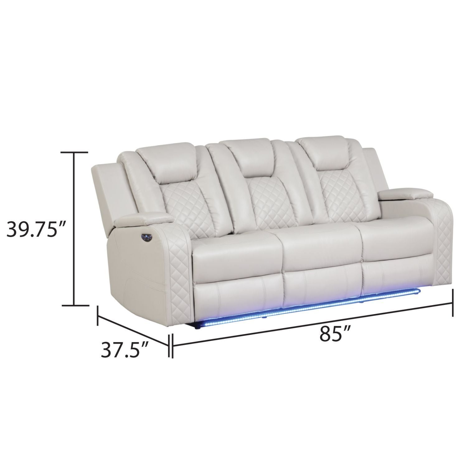 Benz - LED & Power Recliner With Adjustable Headrests And Ambient LED Lighting