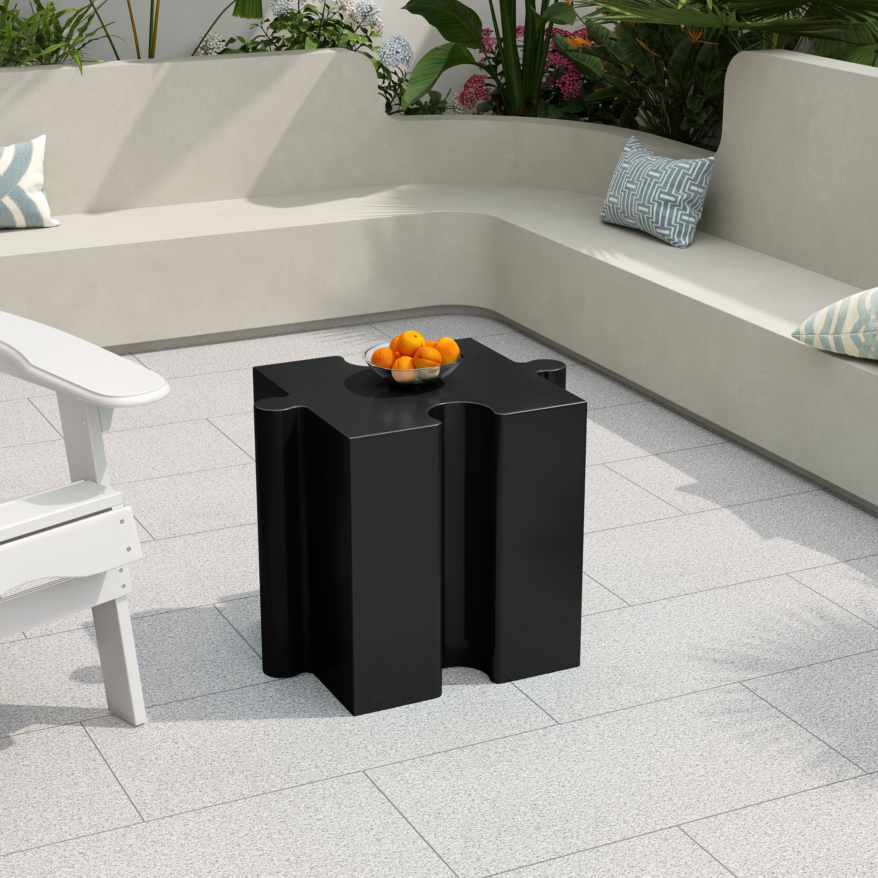 3-Piece Artistic Puzzle Table Set, Modular MGO Side Tables