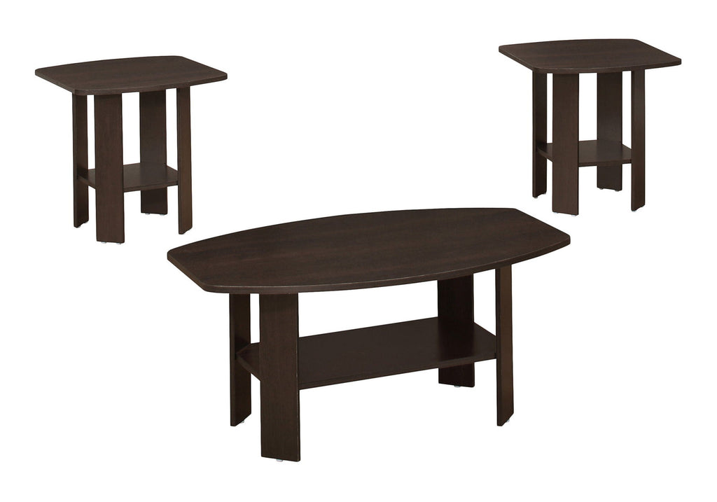 3-Piece Transitional Espresso Table Set for Living Room