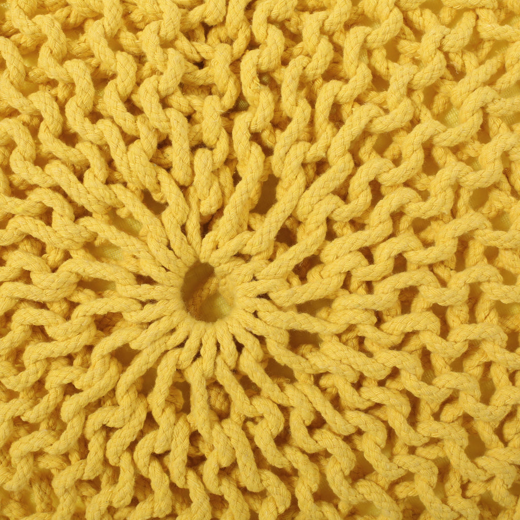 Bordeaux - Knitted Round Pouf Ottoman