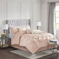 7 Piece Tufted Comforter Set Blush King