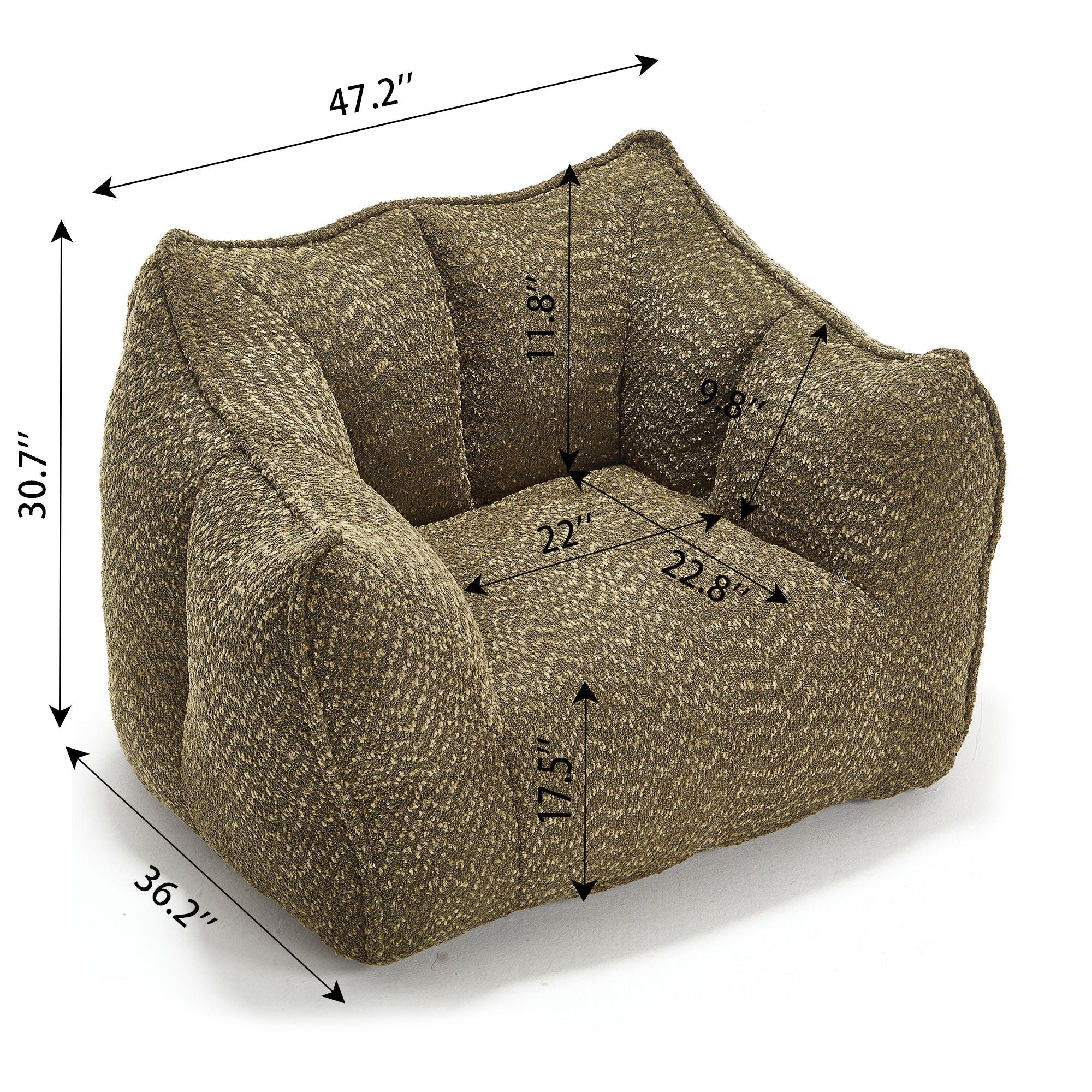 Comfortable Chenille Sofa Chairs With Highly Resilient Foam