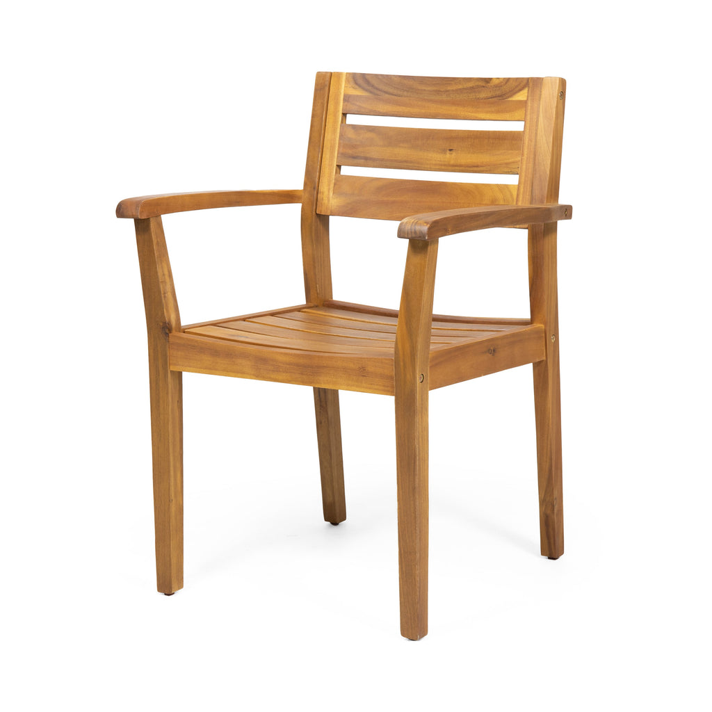 Stamford Dining Chairs Set of 2, Acacia Wood Patio Armchair