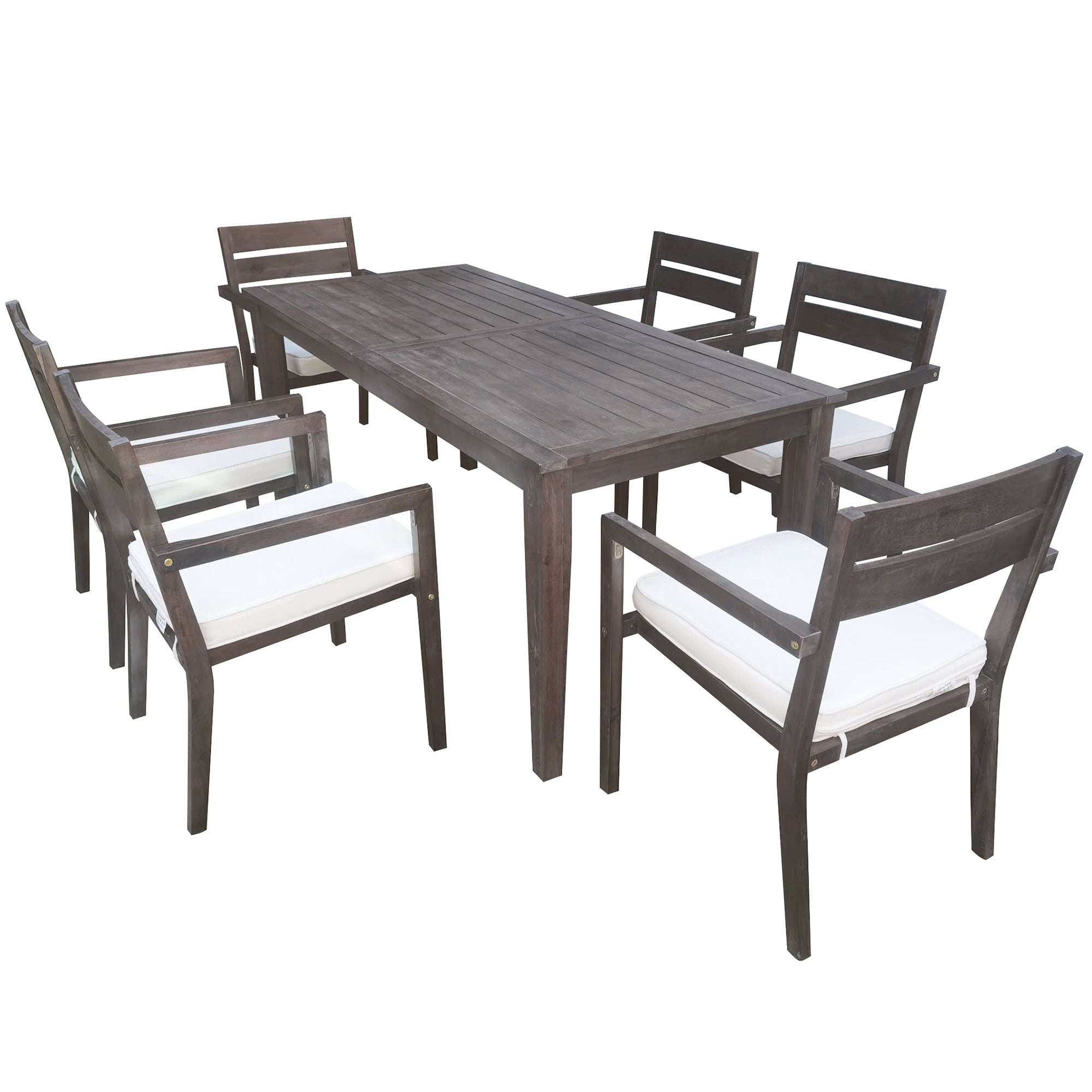 U_Style 7 Pieces Acacia Wood Outdoor Dining Set with Cushions