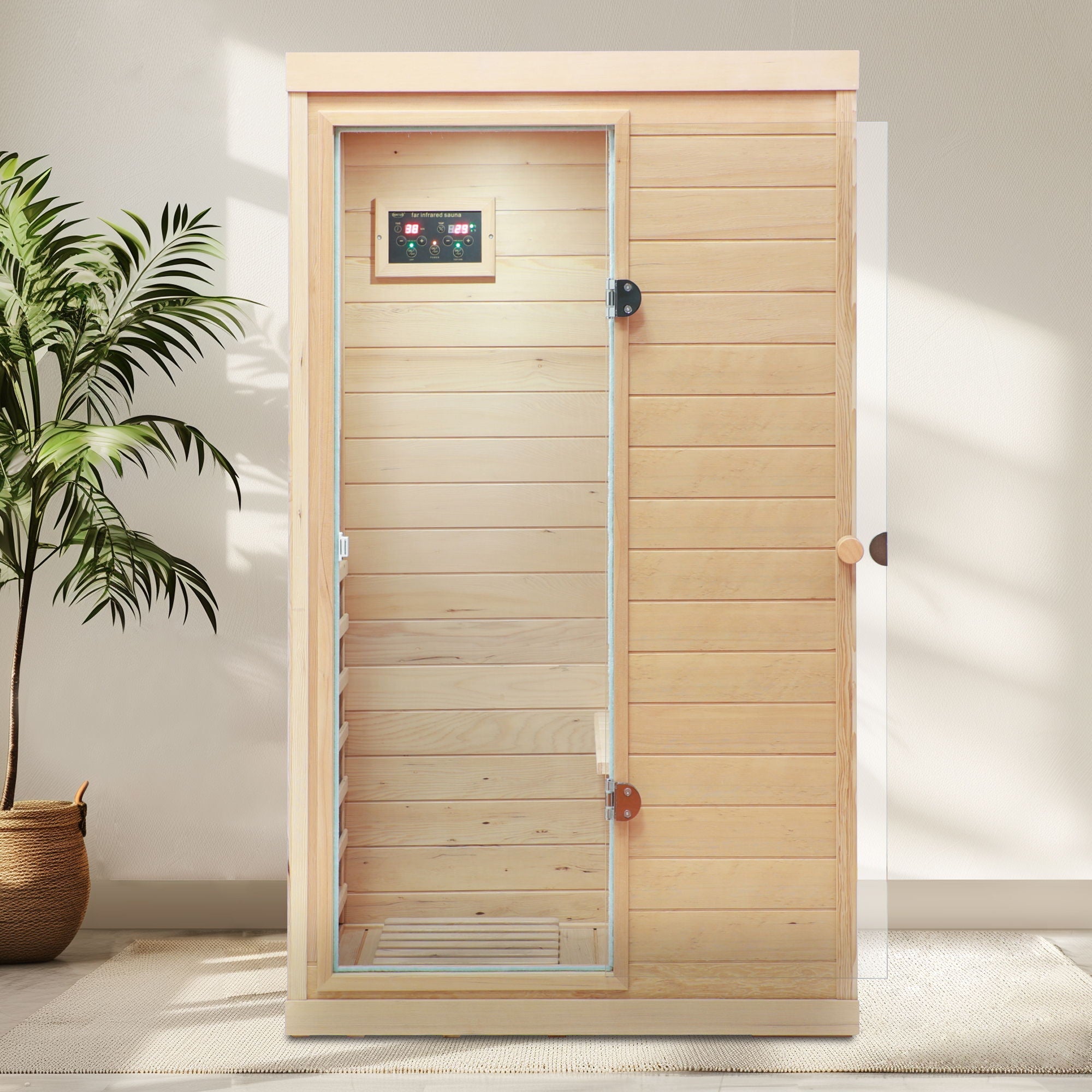 Hemlock Mini 1 Person Far Infrared Door Indoor Sauna Room
