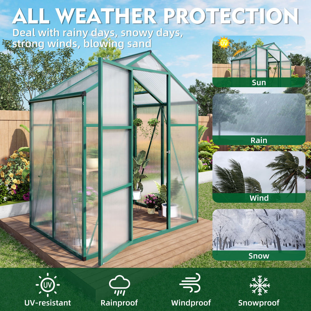 Polycarbonate Walk-In house, Raised Base For Outdoor In All Season