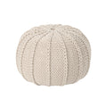 Bordeaux Knitted Round Pouf Ottoman And Floor Cushion