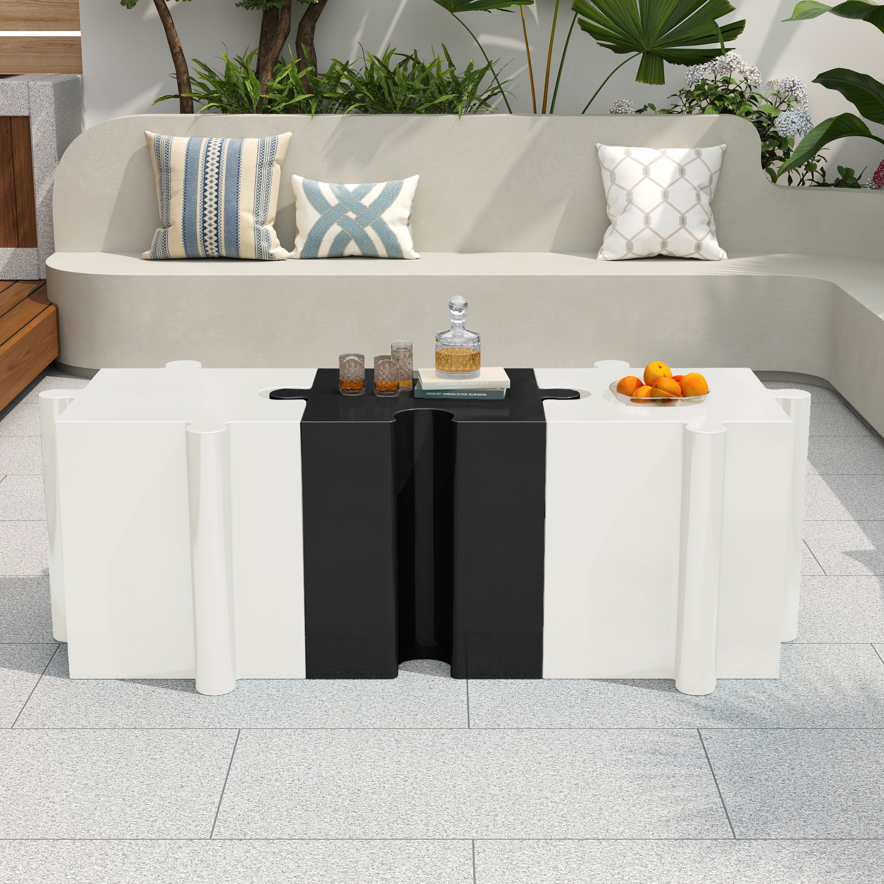 3-Piece Artistic Puzzle Table Set, Modular MGO Side Tables