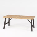 Outdoor Weather Resistant Dining Table With Slat Panel Design