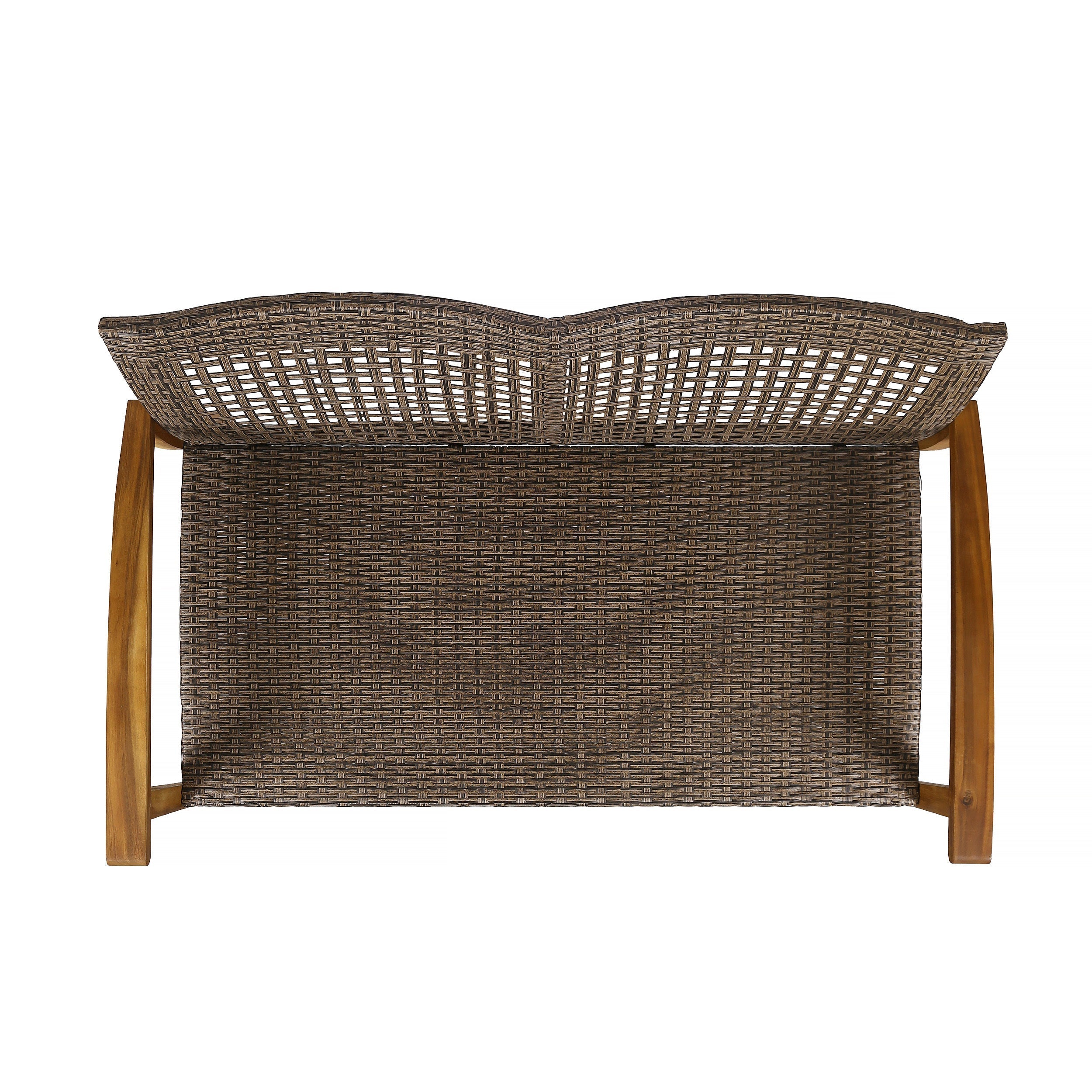 Hampton Outdoor Acacia Wood Wicker Loveseat